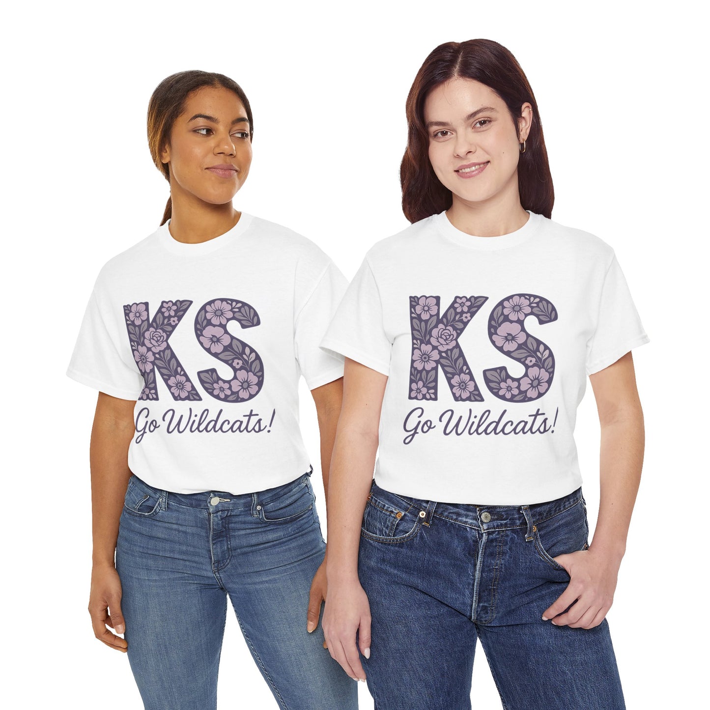 KS Floral Team Spirit Tee: Celebrate Kansas State Wildcats in Style, Perfect for Sports Events, Gifts, & Casual Wear