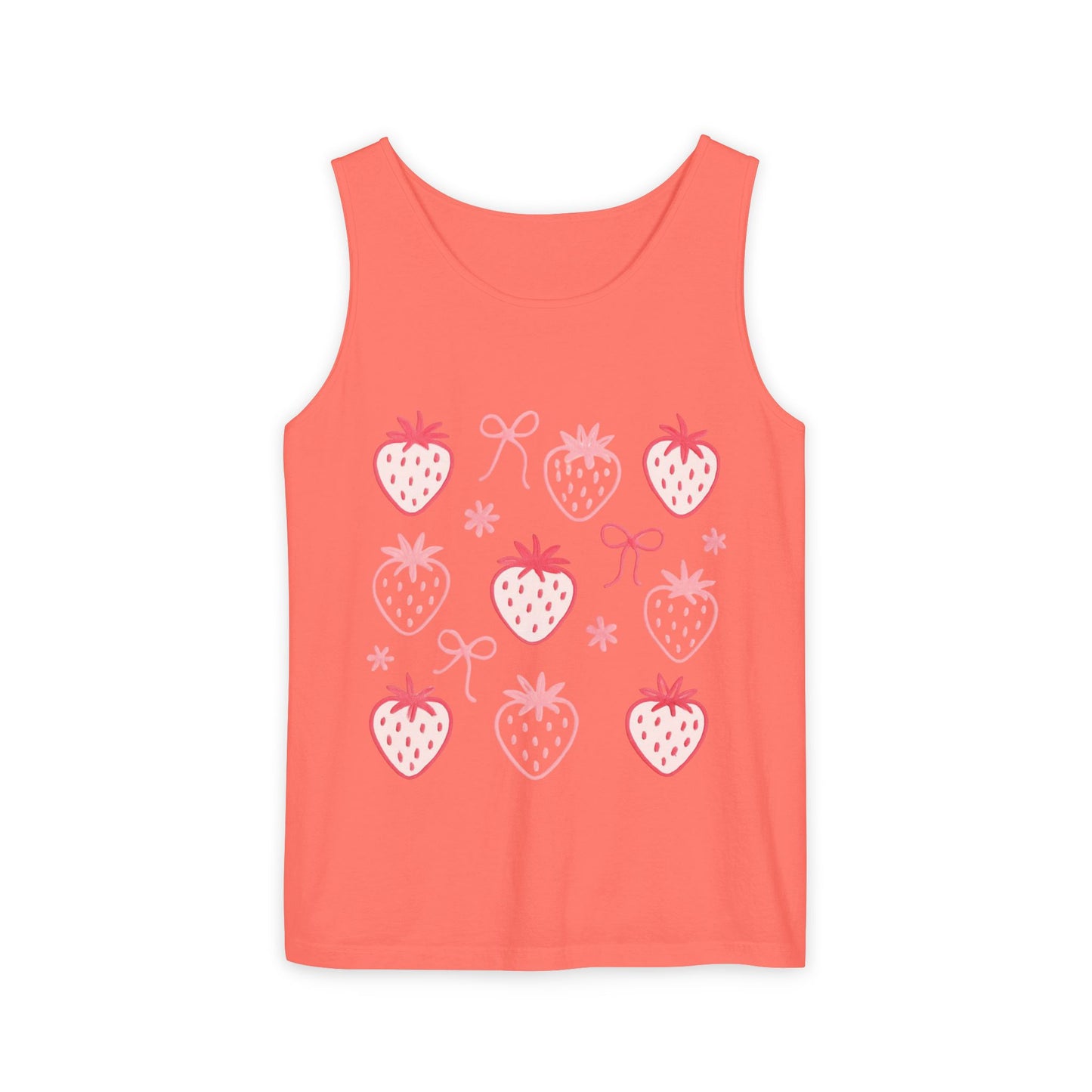 Strawberry Print Tank Top - Summer Vibes Beachwear
