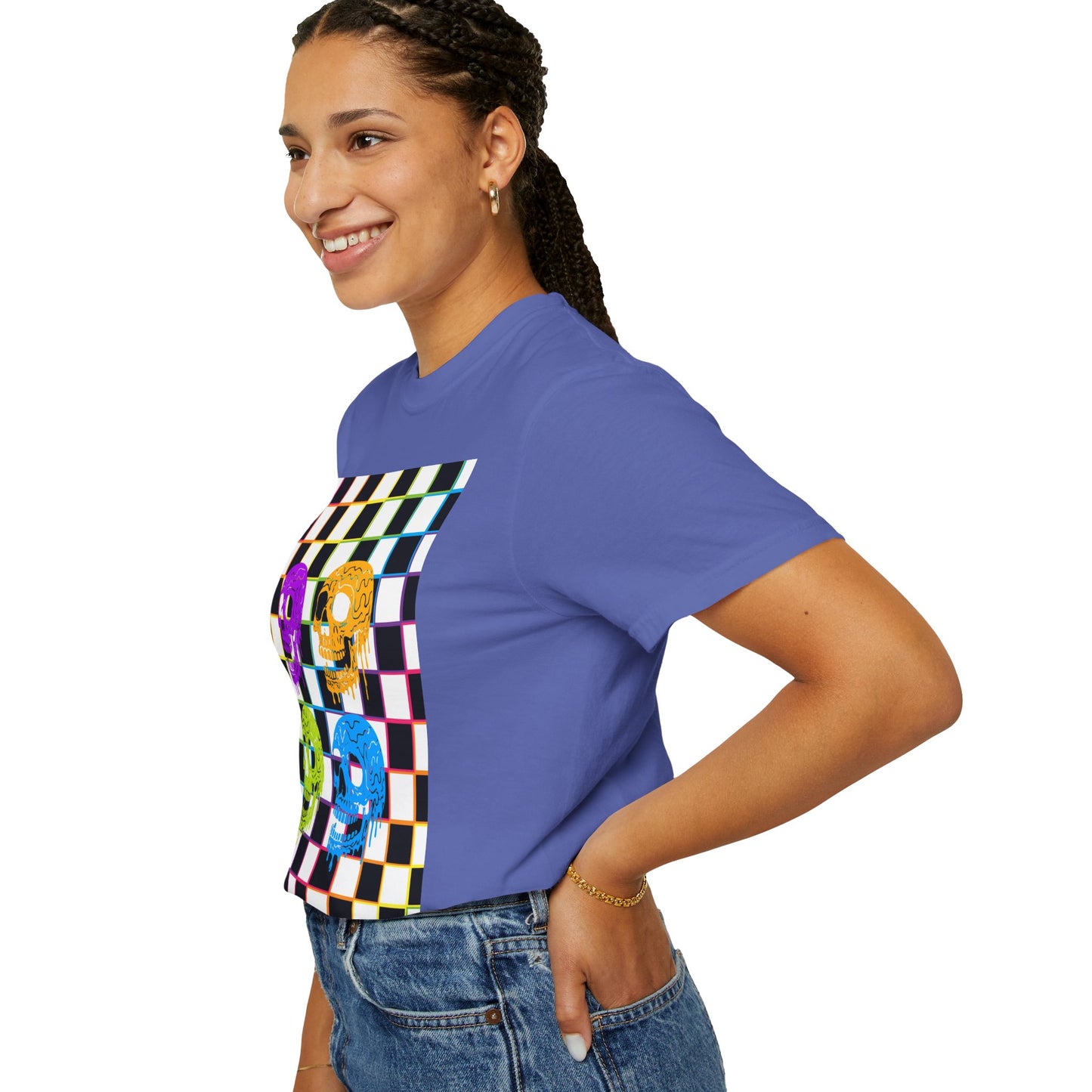 Vibrant Skull Graphic T-Shirt, Unisex Tee, Halloween Outfit, Alternative Fashion, Festival Wear, Casual Street Style
