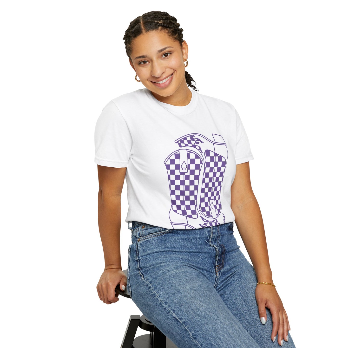 Vintage Checkered T-shirt - Retro Graphic Tee for Texas Game Day