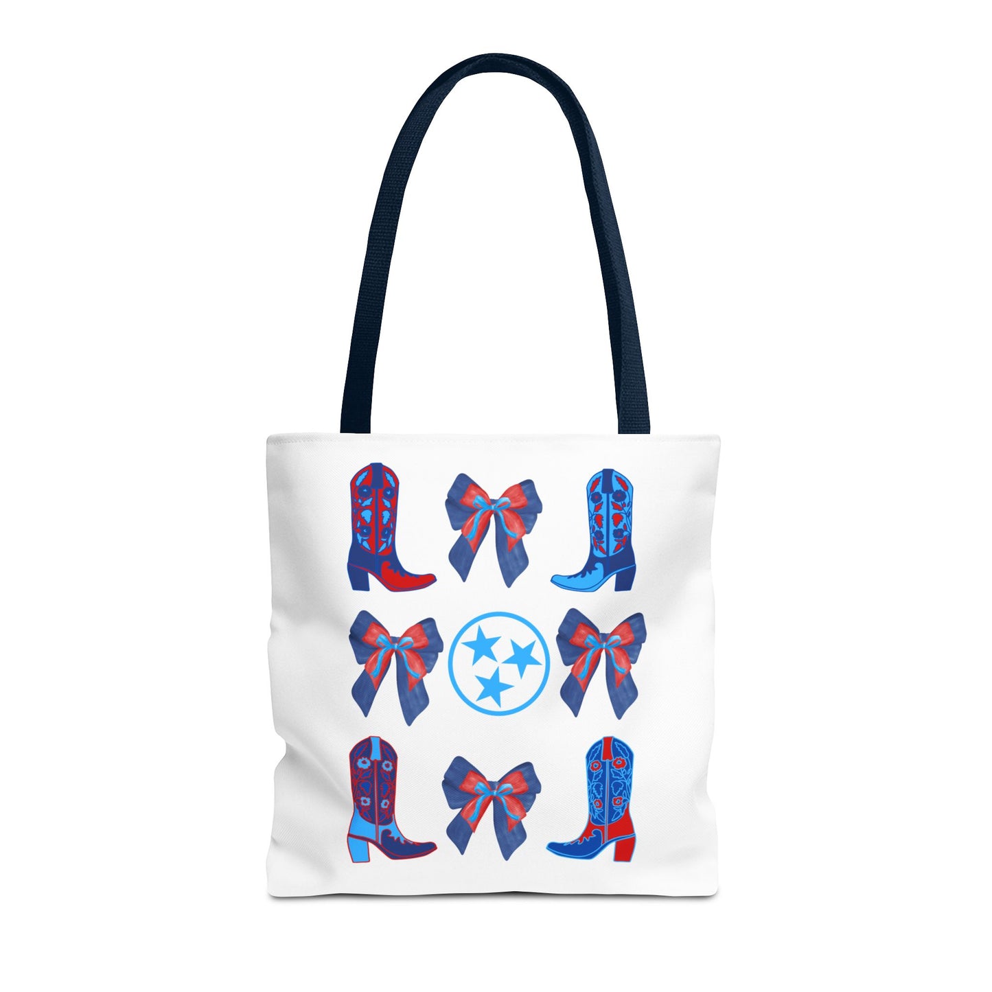 Tote Bag - Tennessee Titans Coquette Bow Design - Titan Up NFL Game Day Gift Nashville TN