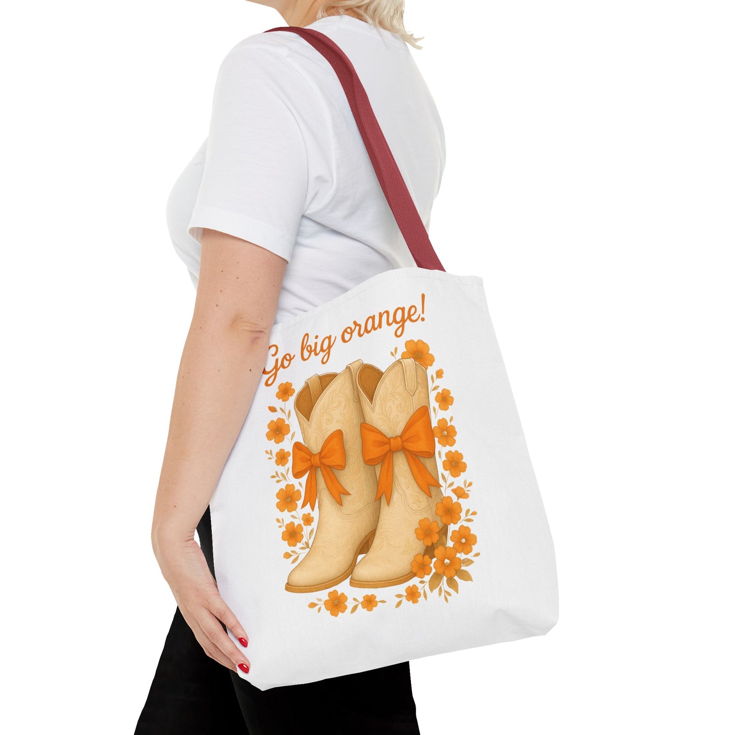 Tennessee Game Day, Floral Tote Bag, Coquette Bow Boot Design, Go Vols, Knoxville Tennessee, Alumni Gift, Rocky Top, Graduation Gift