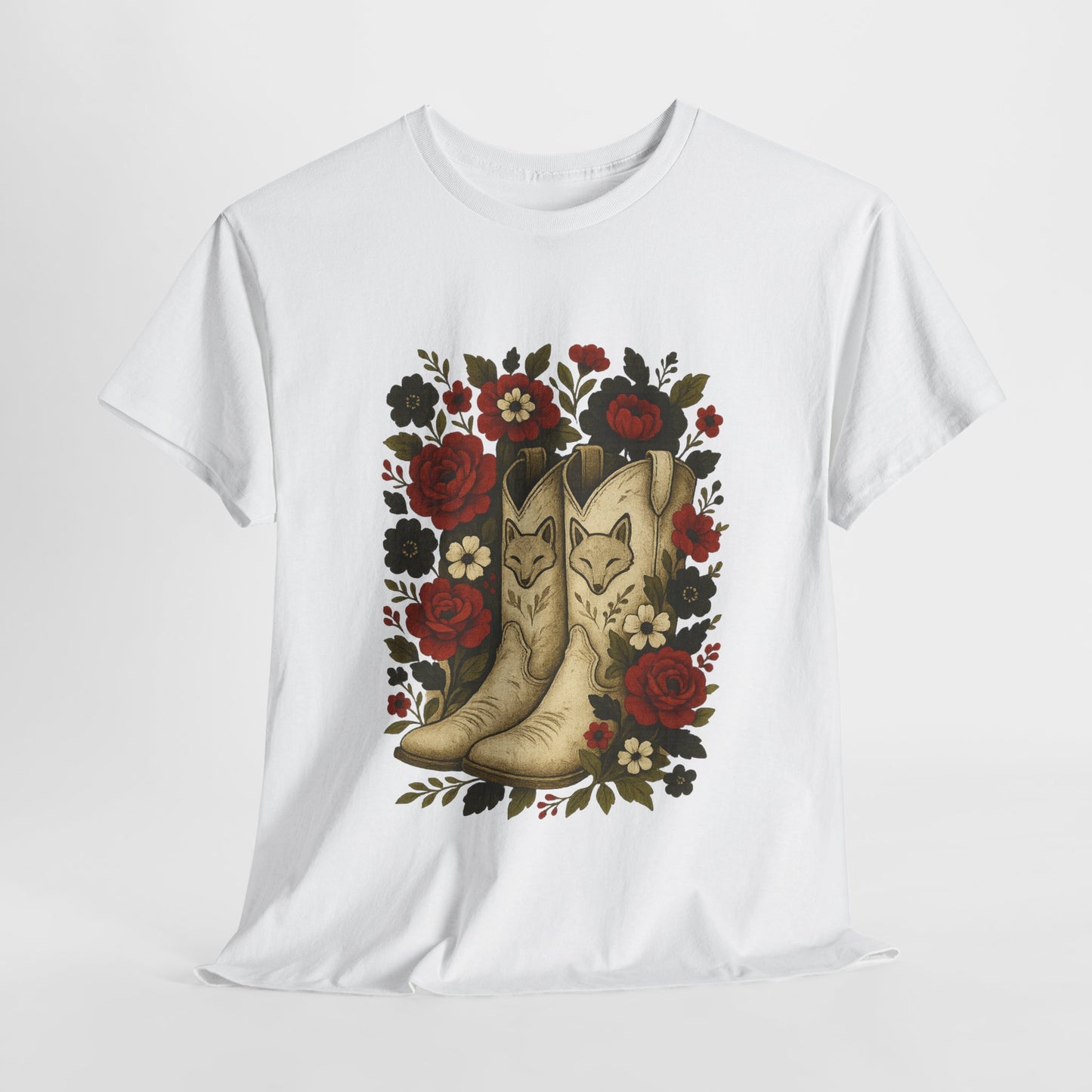 AR State Red Wolves Vintage Floral Cowboy Boots Tee