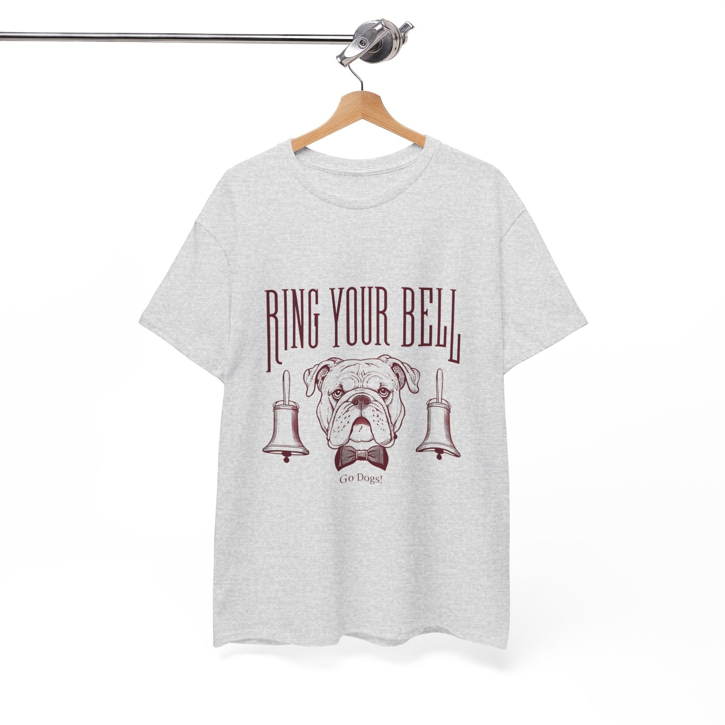 Dog Lover's Unisex Heavy Cotton Tee | 'Ring Your Bell' Shirt, Bulldog Tee, Pet Owner Gift, Funny Dog Apparel, Casual Wear