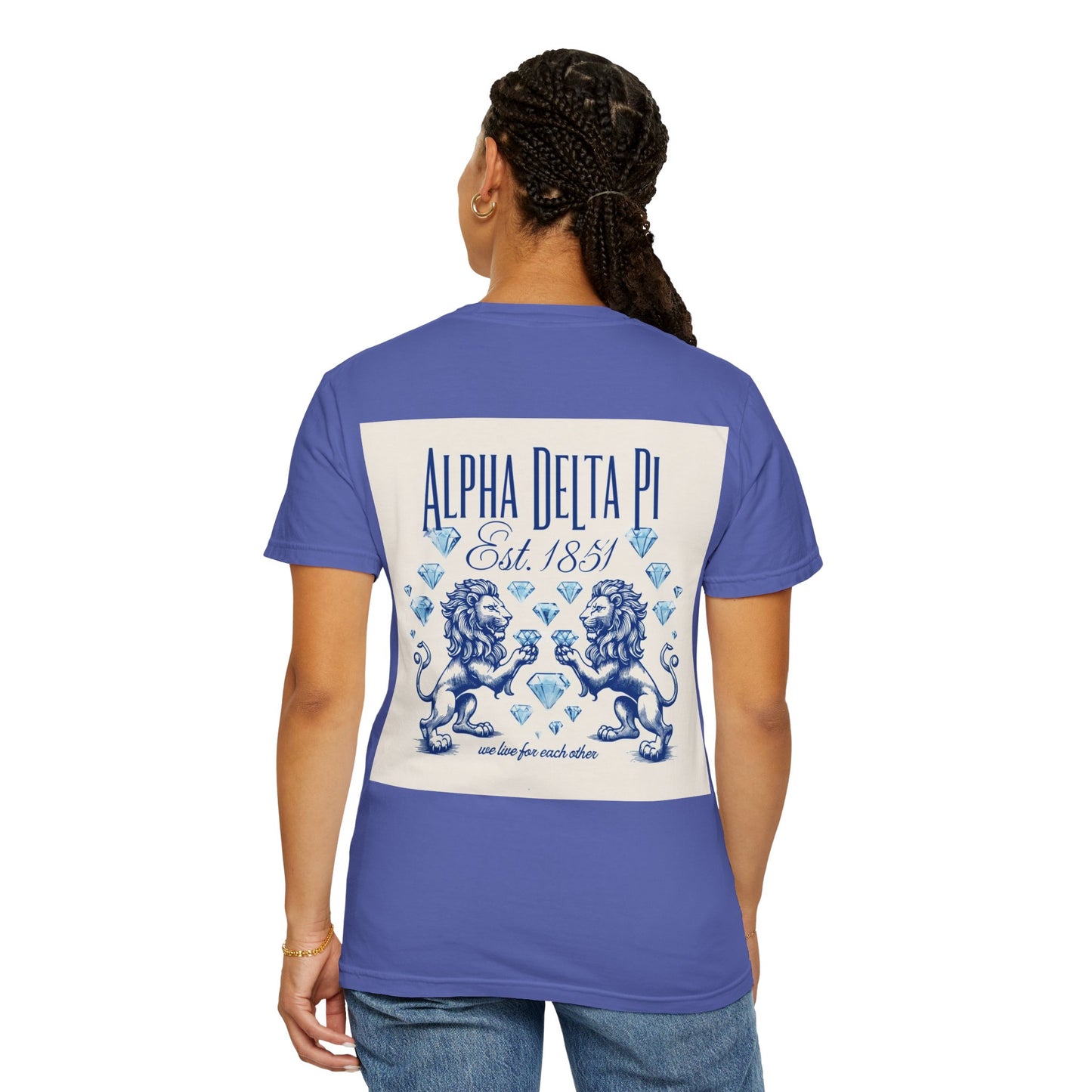Alpha Delta Pi T-Shirt, Sorority Shirt, College Apparel, Greek Life Gift, Unisex Garment-Dyed Tee