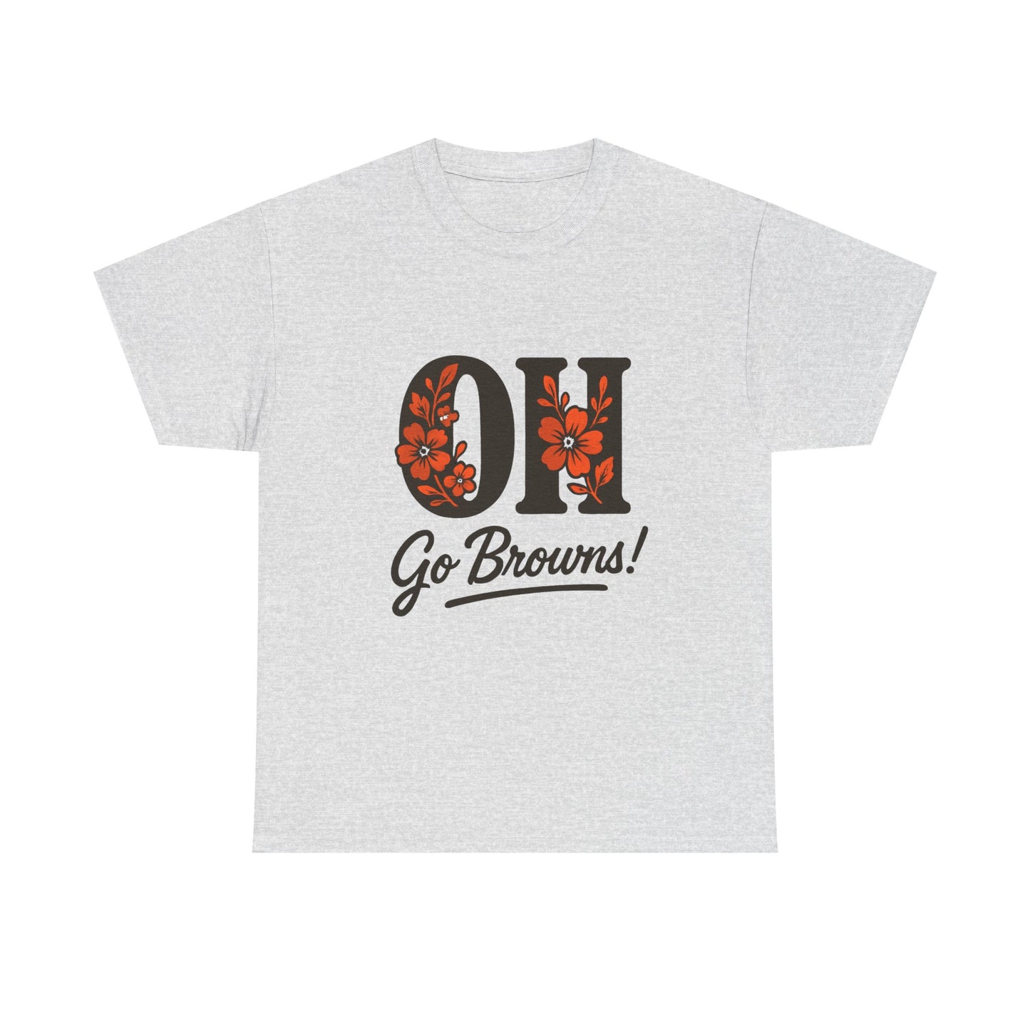 OH Go Browns Floral Unisex Tee, Fan Apparel, Game Day Shirt, Casual Wear, Gift for Sports Lovers