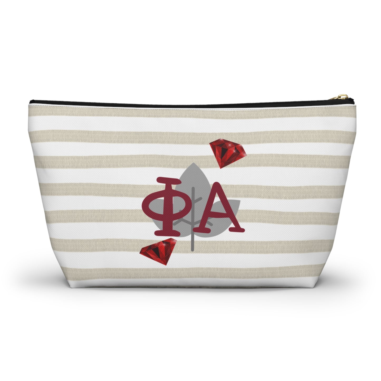 Alpha Phi Chic T-Bottom Accessory Pouch for Sorority Sisters | Makeup Bag, Travel Organizer, Gift for Graduates, Fun Storage