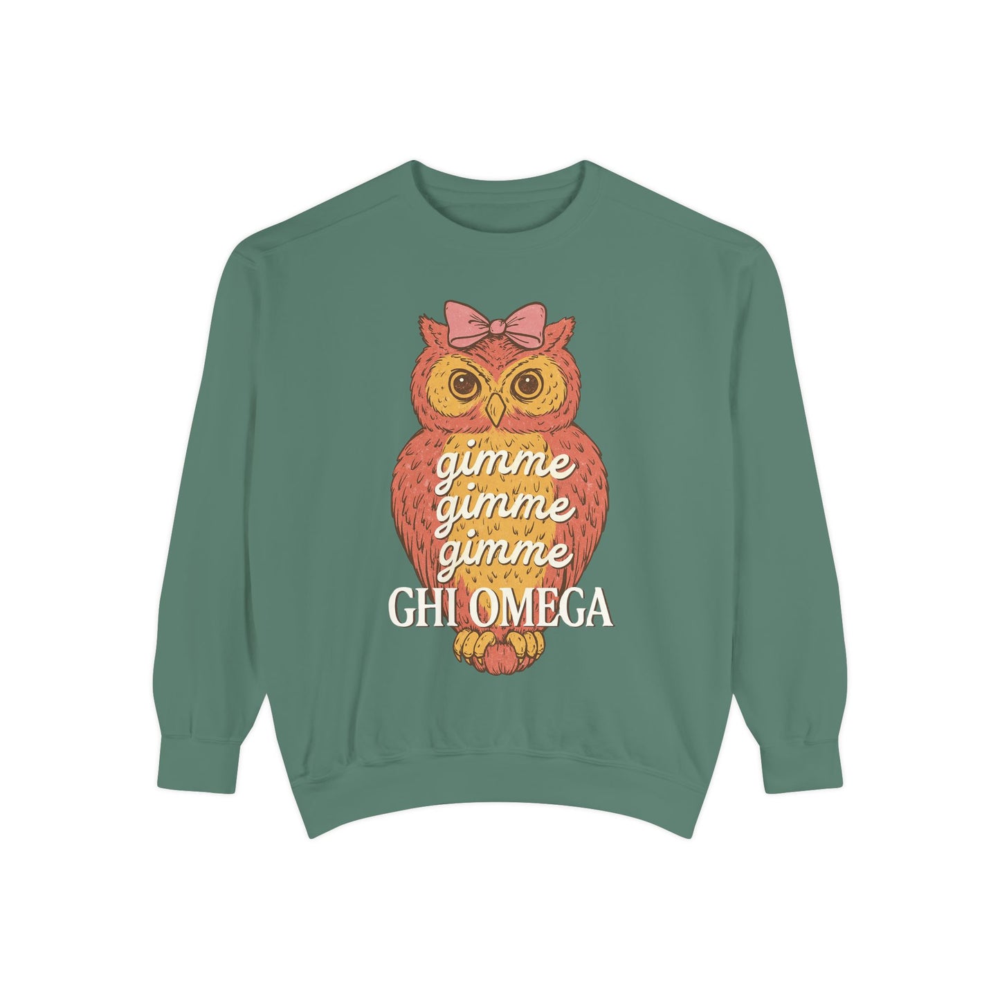Gimme Gimme Owl Sweatshirt, Unisex Sweatshirt, Sorority Apparel, Cute Owl Design, Cozy Gift, College Sweatshirt