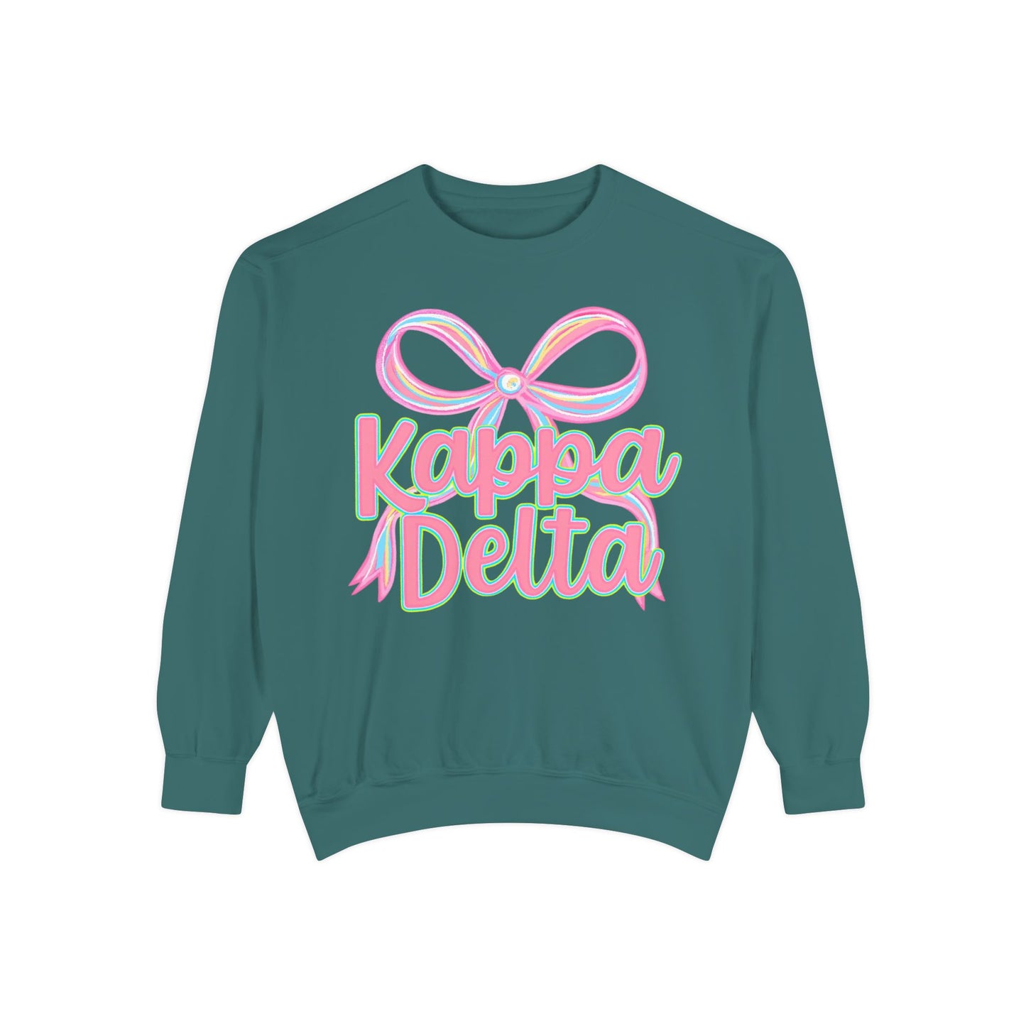 KD Comfort Colors Garment-Dyed Sweatshirt, Sorority Apparel, Cozy Gift, College Sweatshirt, Valentine's Day Gift, Customizable Sweater