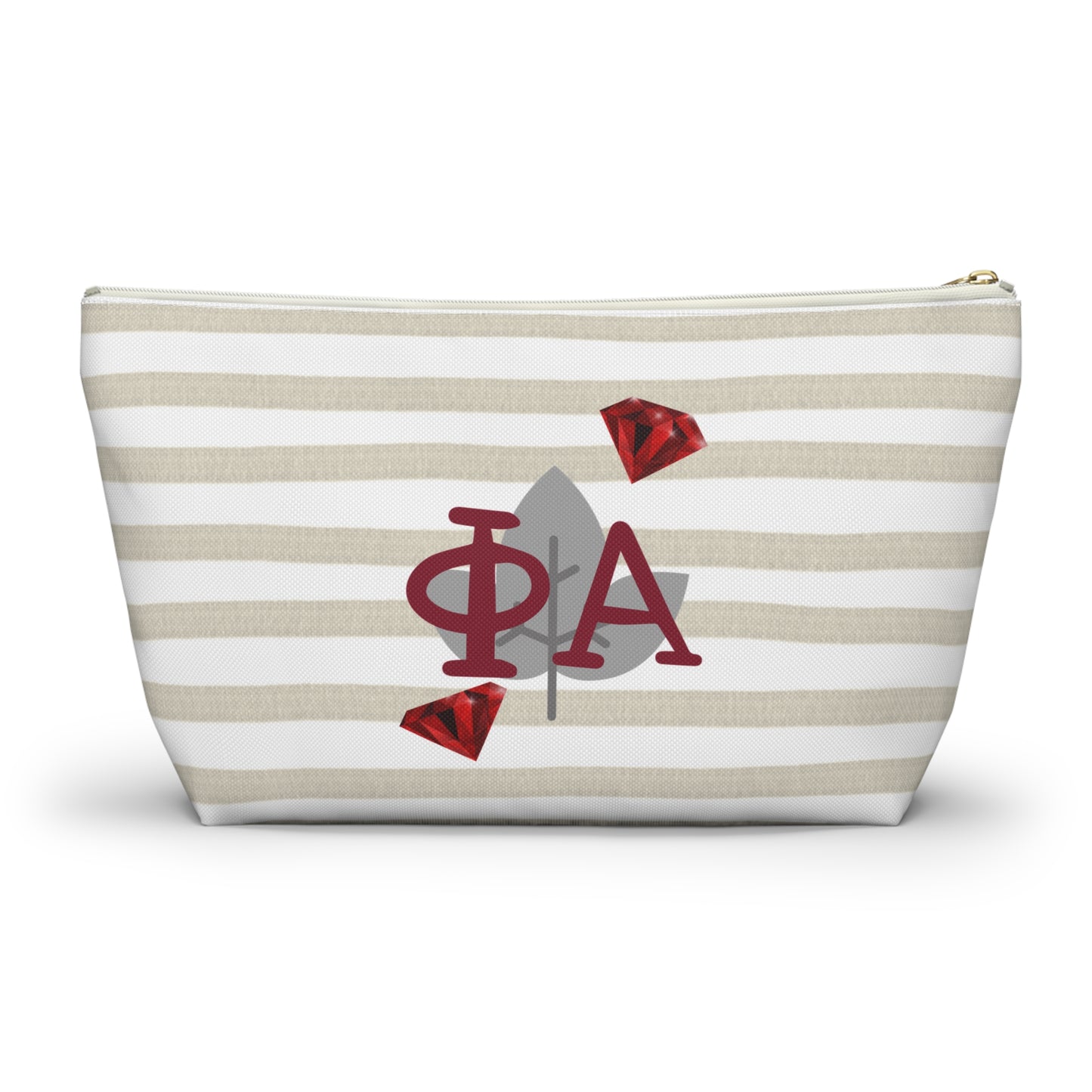 Alpha Phi Chic T-Bottom Accessory Pouch for Sorority Sisters | Makeup Bag, Travel Organizer, Gift for Graduates, Fun Storage