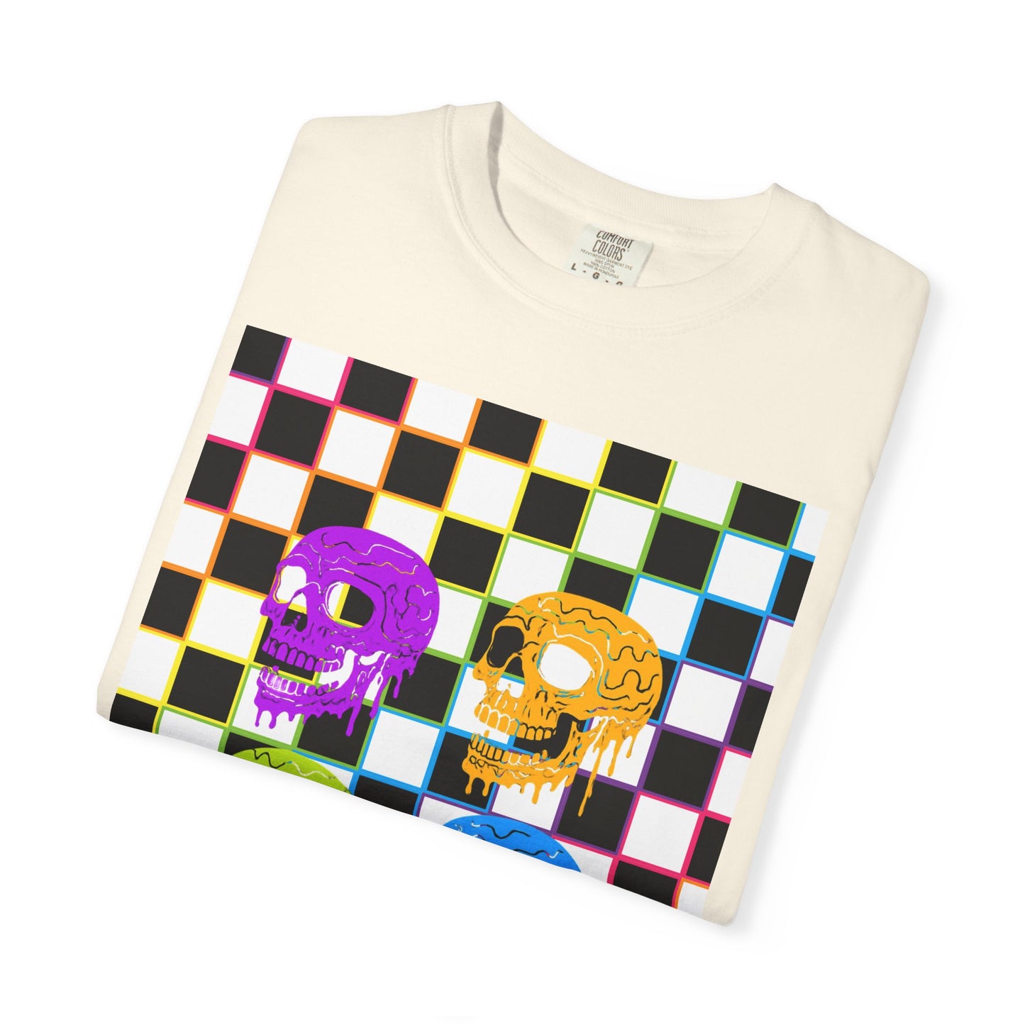 Vibrant Skull Graphic T-Shirt, Unisex Tee, Halloween Outfit, Alternative Fashion, Festival Wear, Casual Street Style