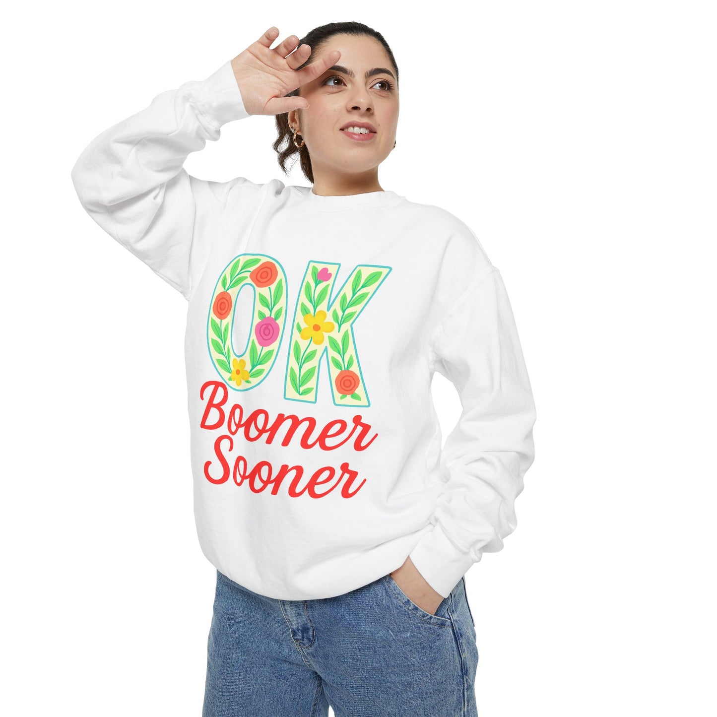 Colorful OK Boomer Sooner Unisex Sweatshirt, Casual Wear, College Apparel, Gift for Fans, Cozy Layering