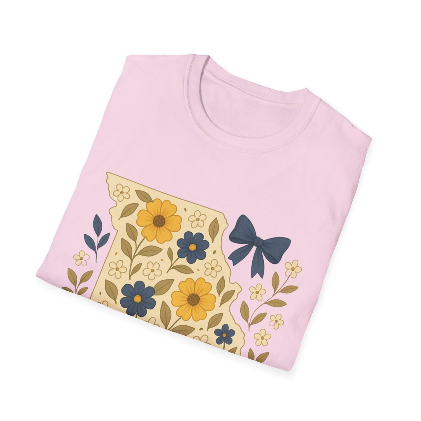 Missouri Floral Unisex T-Shirt, Softstyle Tee, Gift for Her, Spring Fashion, Casual Wear, Personalized Shirt, Eco-Friendly Apparel
