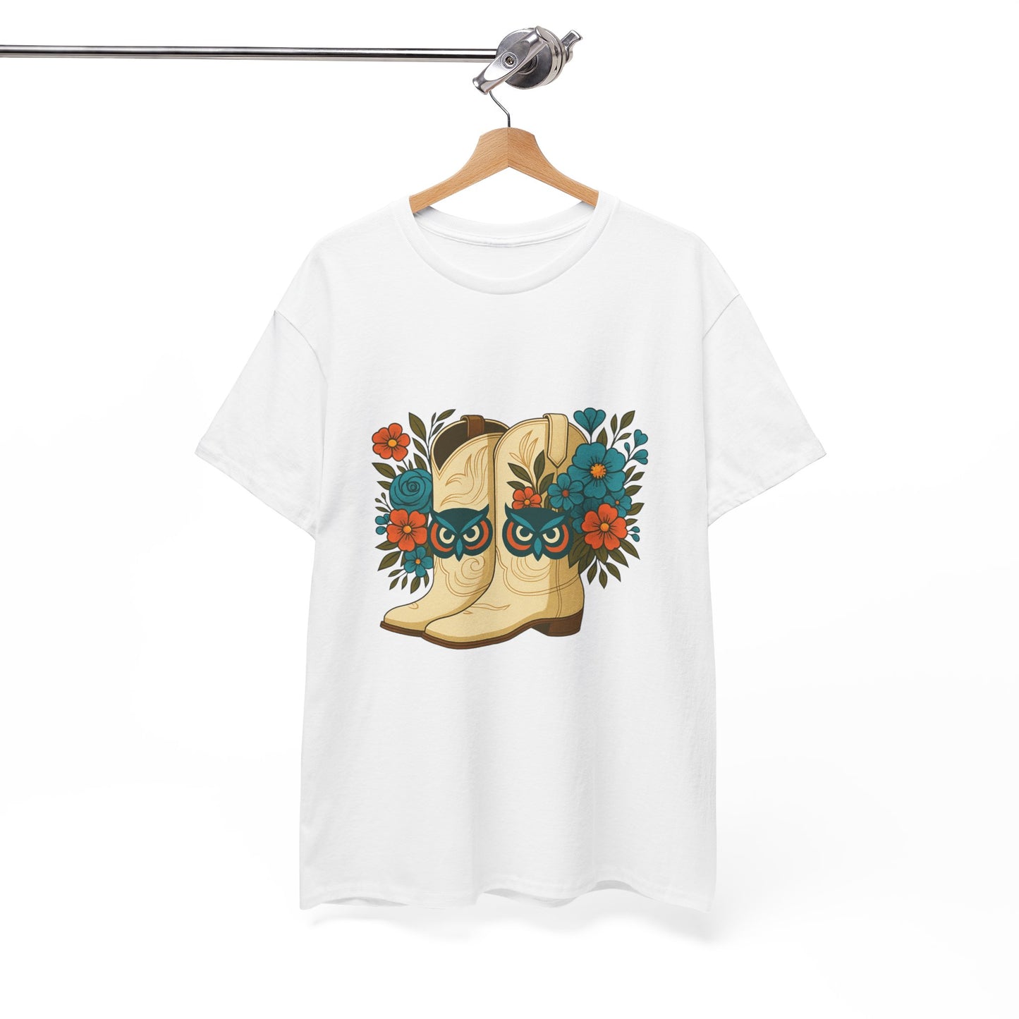 Floral Cowboy Boots Tee, Perfect for Country Music Lovers, Western Style Gift, Casual Outfit, Boho Fashion, Farmhouse Decor