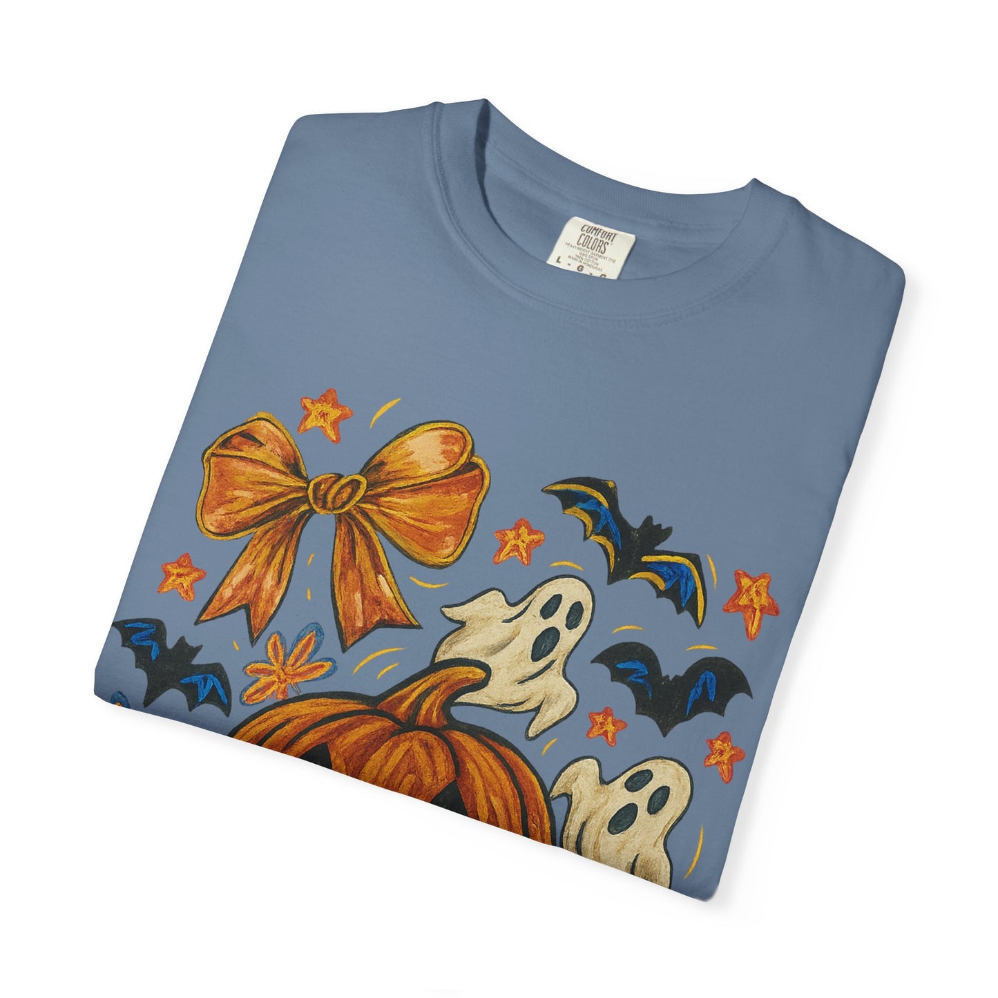 Halloween Ghost & Pumpkin T-shirt, Spooky Season Shirt, Fall Tee, Unisex Halloween Apparel, Ghostly Graphic Tee, Pumpkin Graphic Shirt
