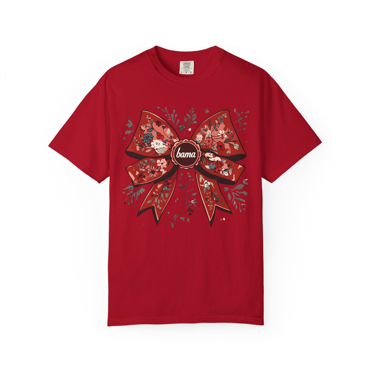 Floral Bow T-shirt - Comfort Colors - Coquette Bama Bow - Alabama Fan