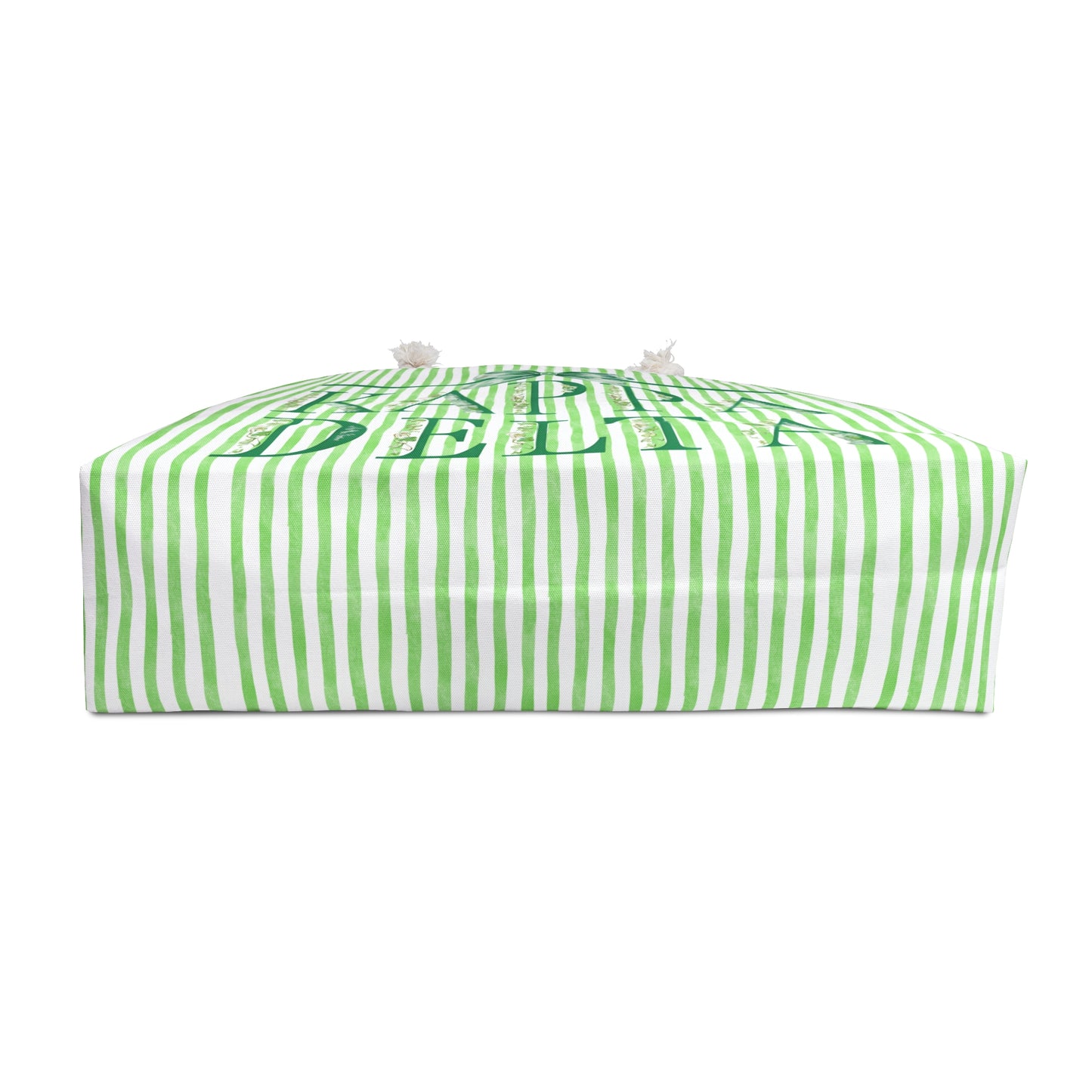 Kappa Delta Weekender Bag, Stylish Travel Tote, Sorority Gift, Weekend Getaway Bag, Green Stripe Carryall, College Student Accessory