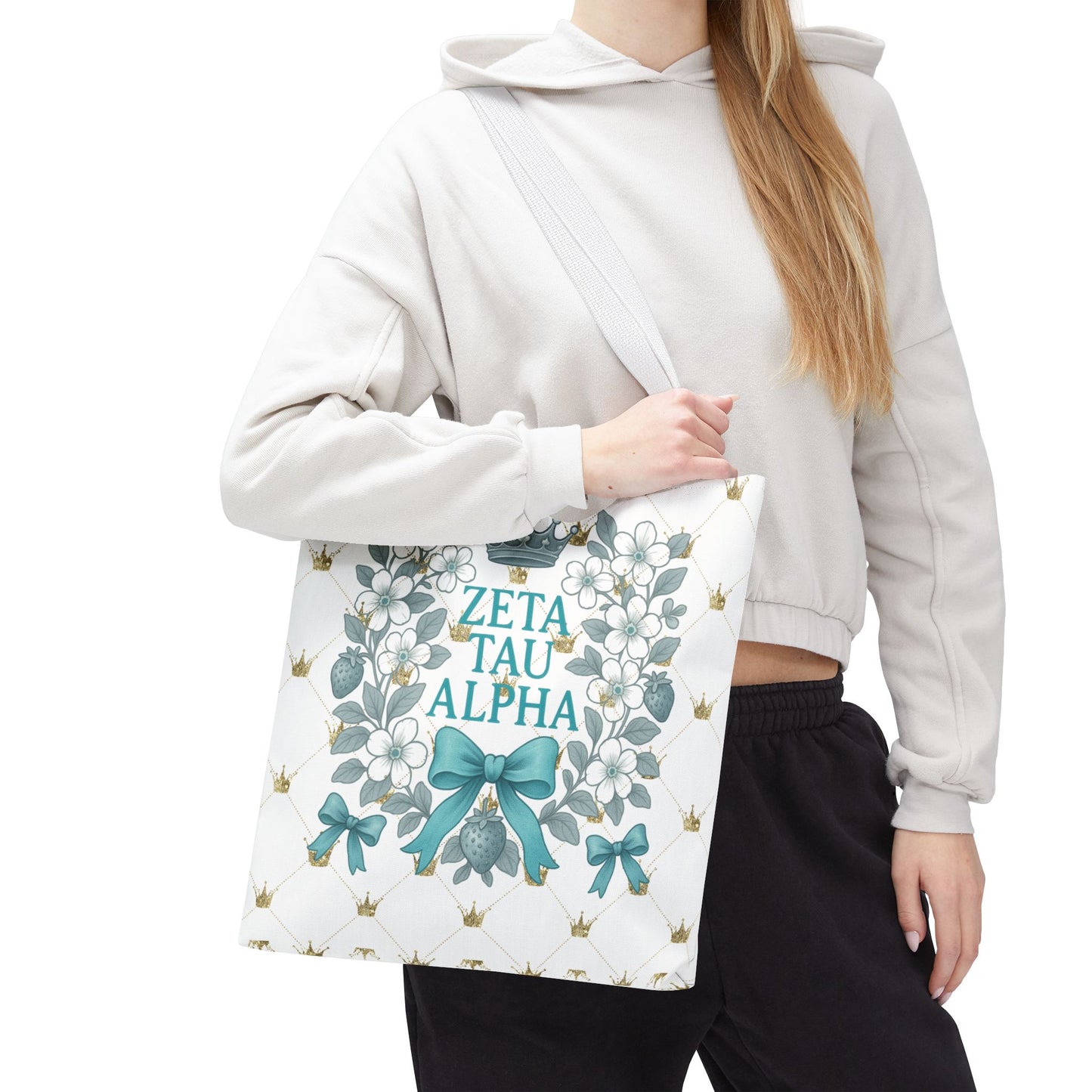 Zeta Tau Alpha Tote Bag | Sorority Bags, Floral Design, Gift for Sisters, Campus Essentials, Personalized Tote