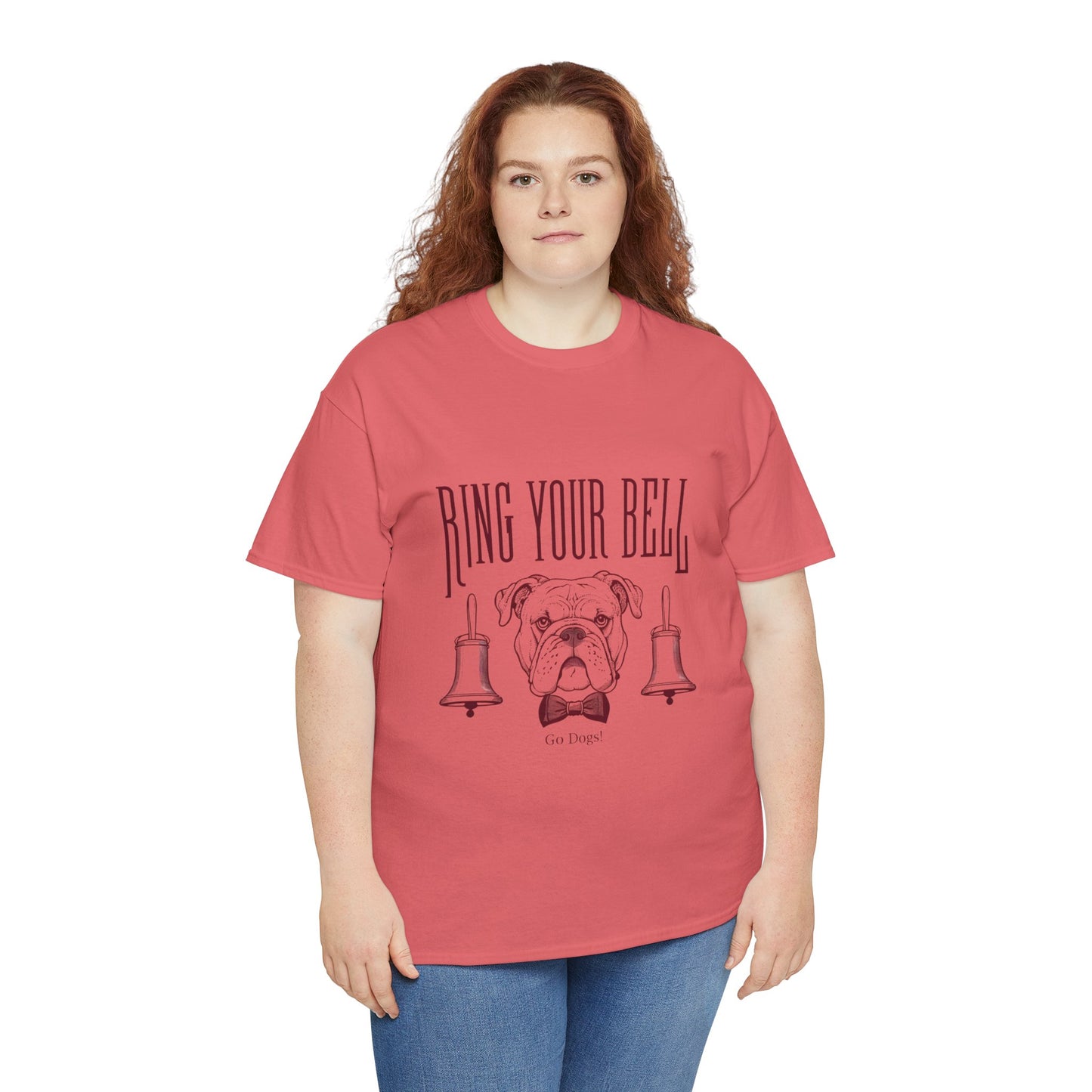 Dog Lover's Unisex Heavy Cotton Tee | 'Ring Your Bell' Shirt, Bulldog Tee, Pet Owner Gift, Funny Dog Apparel, Casual Wear