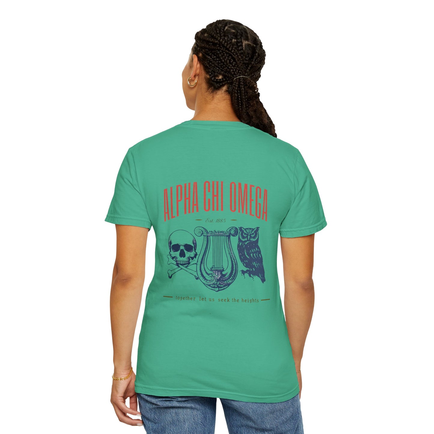 Alpha Chi Omega Garment-Dyed T-shirt, Unisex College Apparel, Sorority Shirt, Graduation Gift, Vintage Style Tee