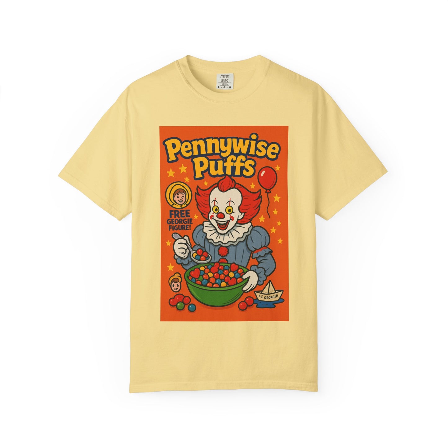 Pennywise Puffs T-Shirt | Unisex Graphic Tee for Horror Fans, Perfect for Halloween, Movie Nights, Gifts, Cosplay