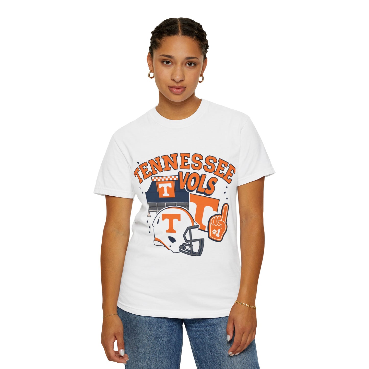 Tennessee Volunteers T-Shirt - Garment-Dyed Unisex Tee for Game Day, College Spirit Wear, Football Fan Gear, Sports Apparel