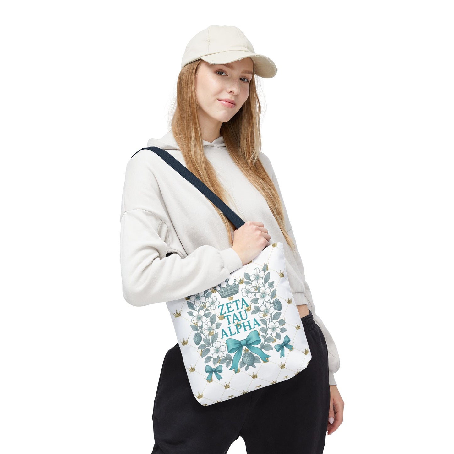 Zeta Tau Alpha Tote Bag | Sorority Bags, Floral Design, Gift for Sisters, Campus Essentials, Personalized Tote