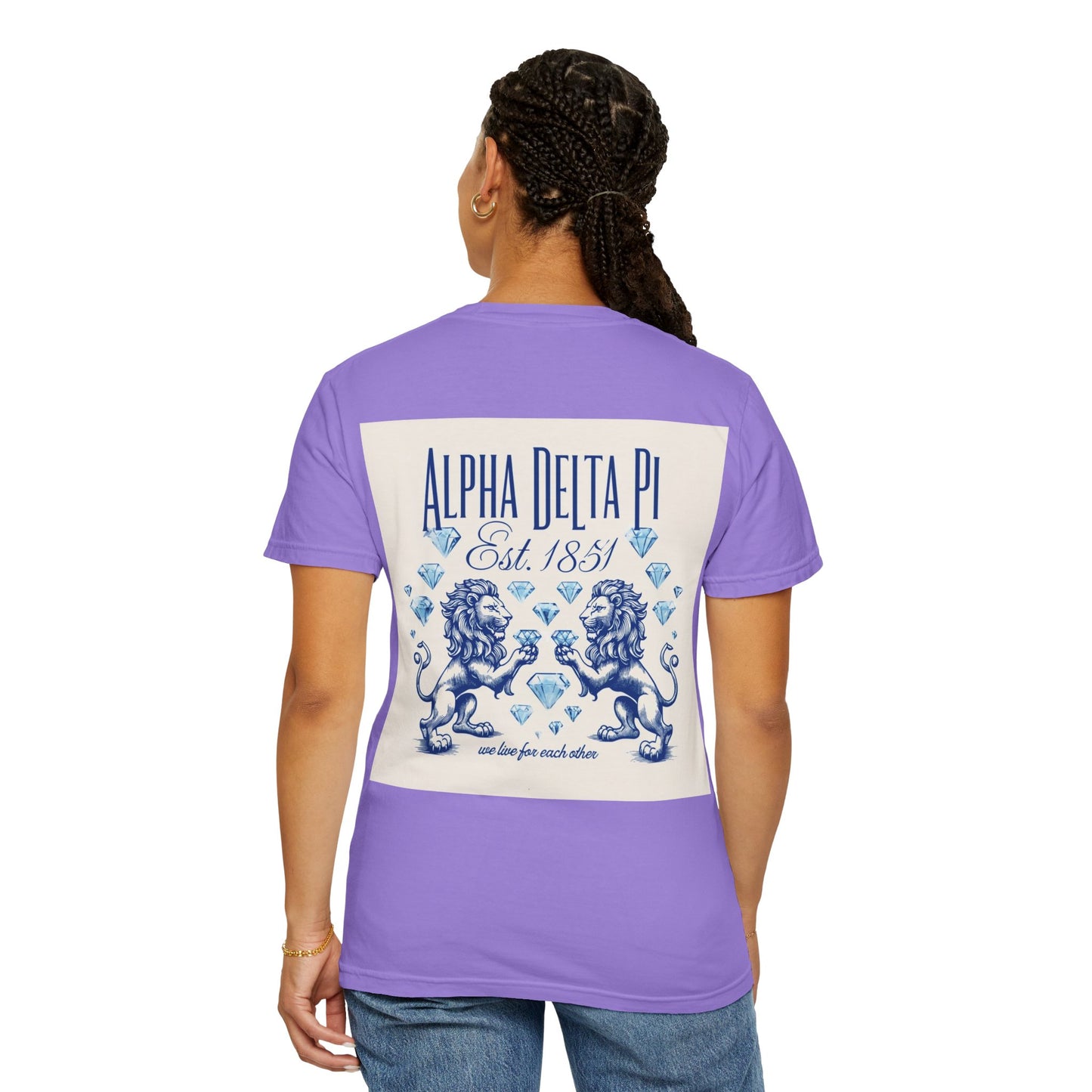 Alpha Delta Pi T-Shirt, Sorority Shirt, College Apparel, Greek Life Gift, Unisex Garment-Dyed Tee