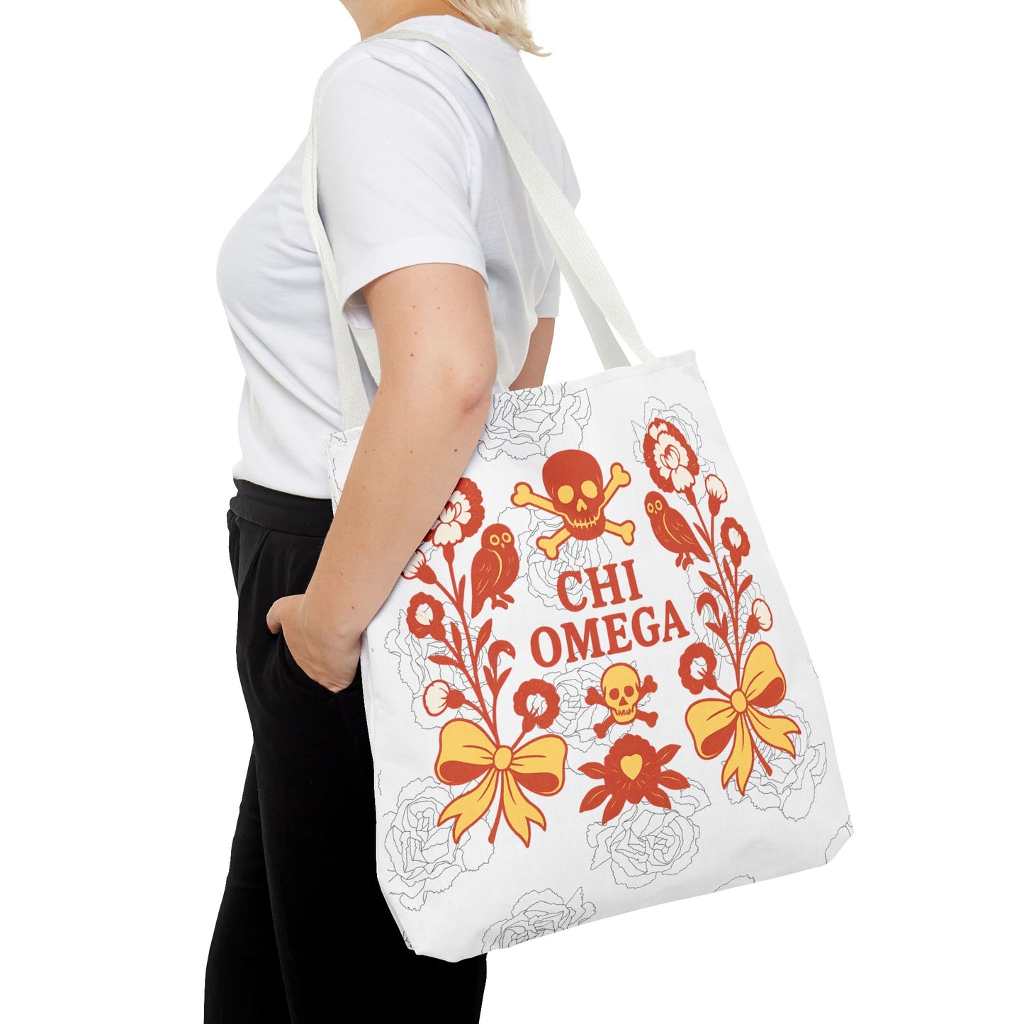 Chi Omega Floral Tote Bag