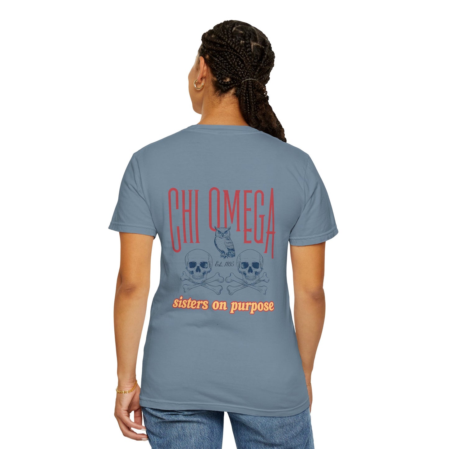Chi Omega Sister T-Shirt, Sorority Apparel, College Tee, Garment-Dyed Shirt, Greek Life Merchandise, Casual Wear