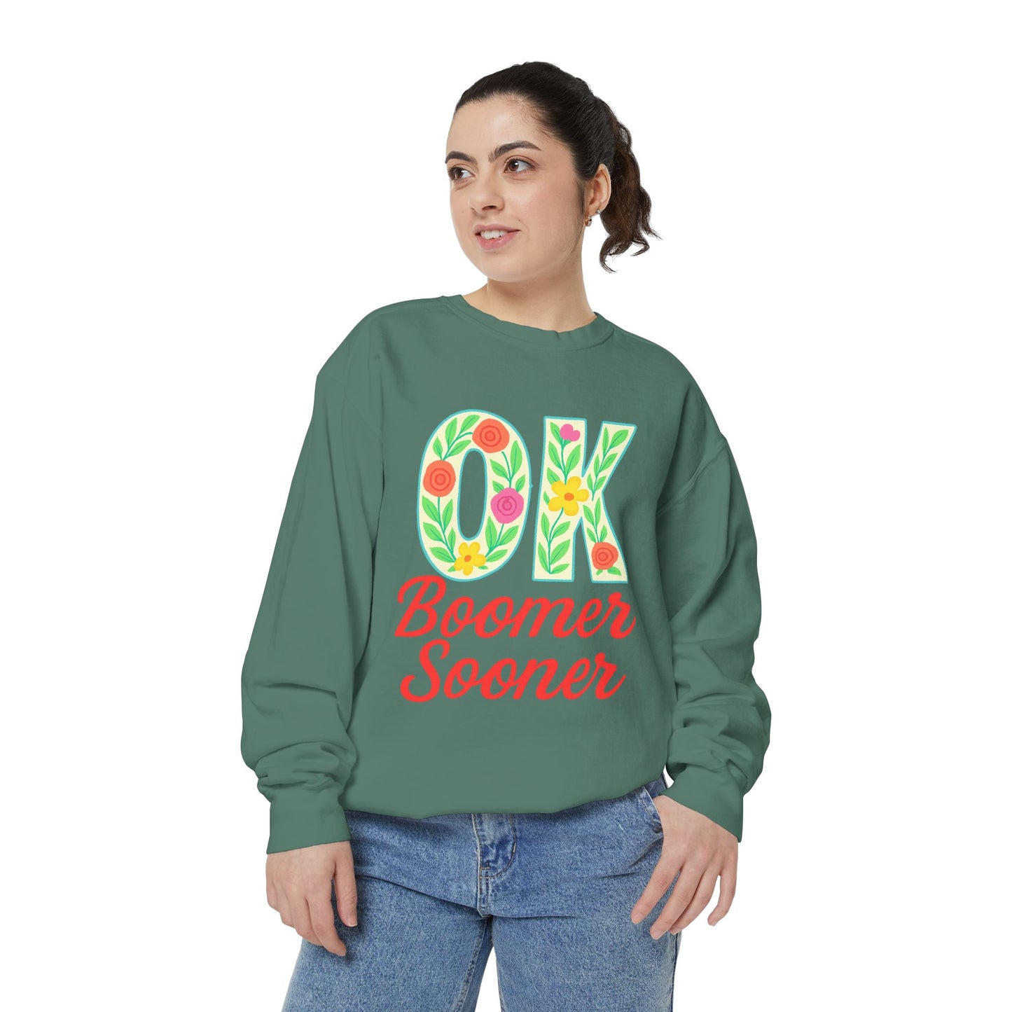 Colorful OK Boomer Sooner Unisex Sweatshirt, Casual Wear, College Apparel, Gift for Fans, Cozy Layering