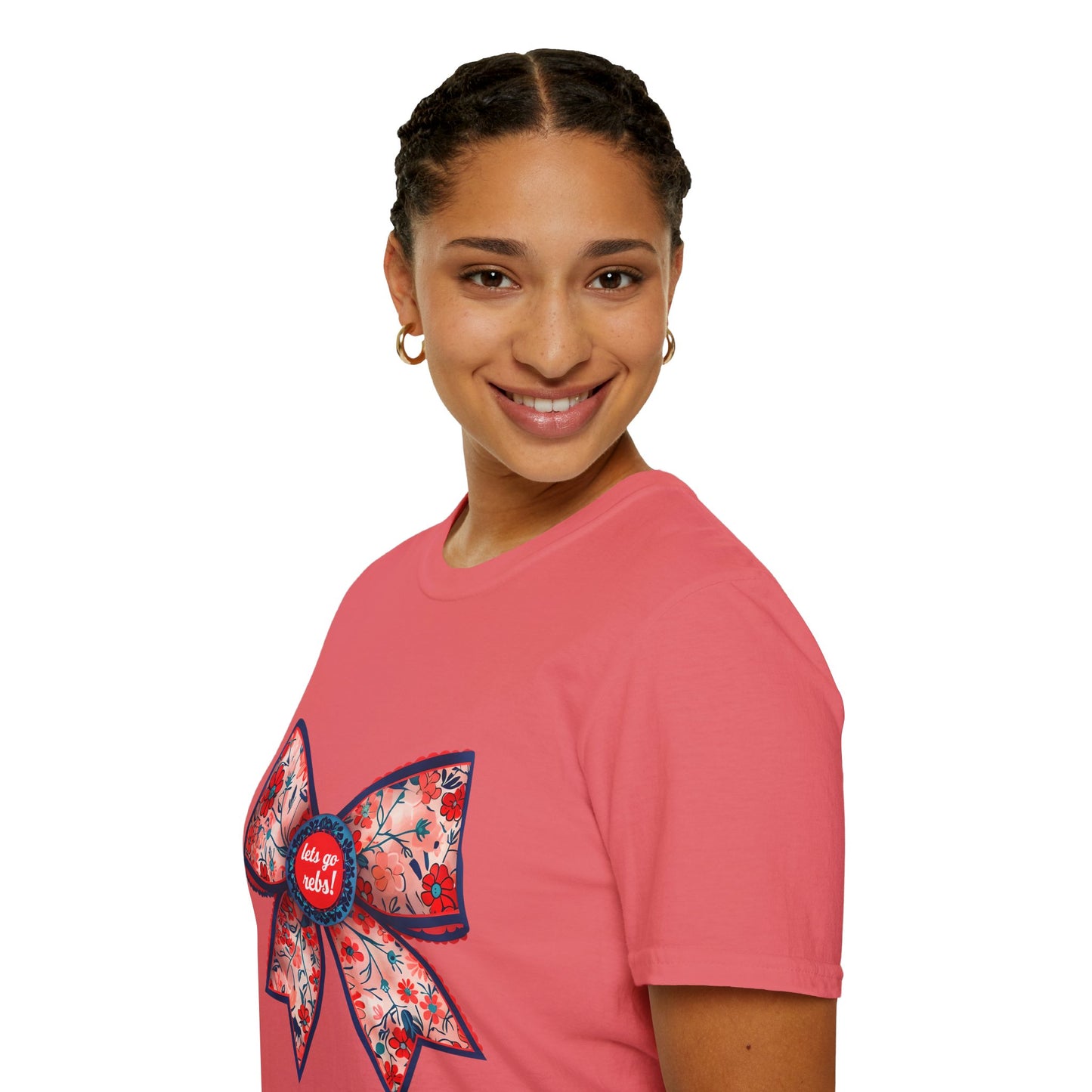 Go rebs coquette bow, Floral Bow T-Shirt | Gift for Her, Casual Wear, Birthday Party, Spring Fashion, Cute Graphic Tee