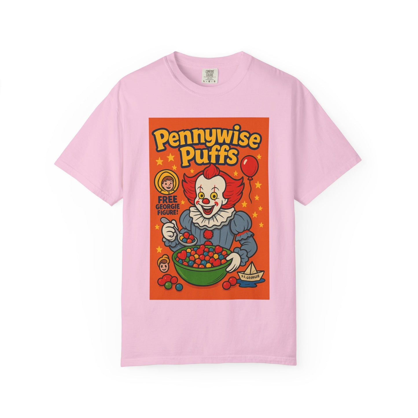 Pennywise Puffs T-Shirt | Unisex Graphic Tee for Horror Fans, Perfect for Halloween, Movie Nights, Gifts, Cosplay