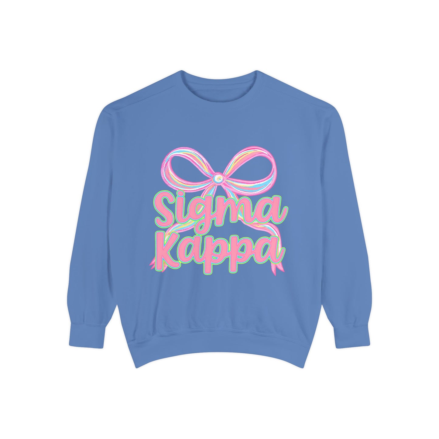 SigmaKappa Garment-Dyed Sweatshirt, Sorority Sweatshirt, College Apparel, Gift for Sorority Sisters, Cute Casual Wear