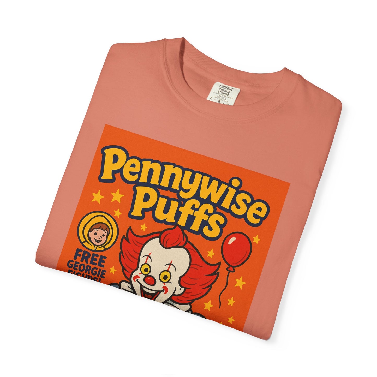 Pennywise Puffs T-Shirt | Unisex Graphic Tee for Horror Fans, Perfect for Halloween, Movie Nights, Gifts, Cosplay