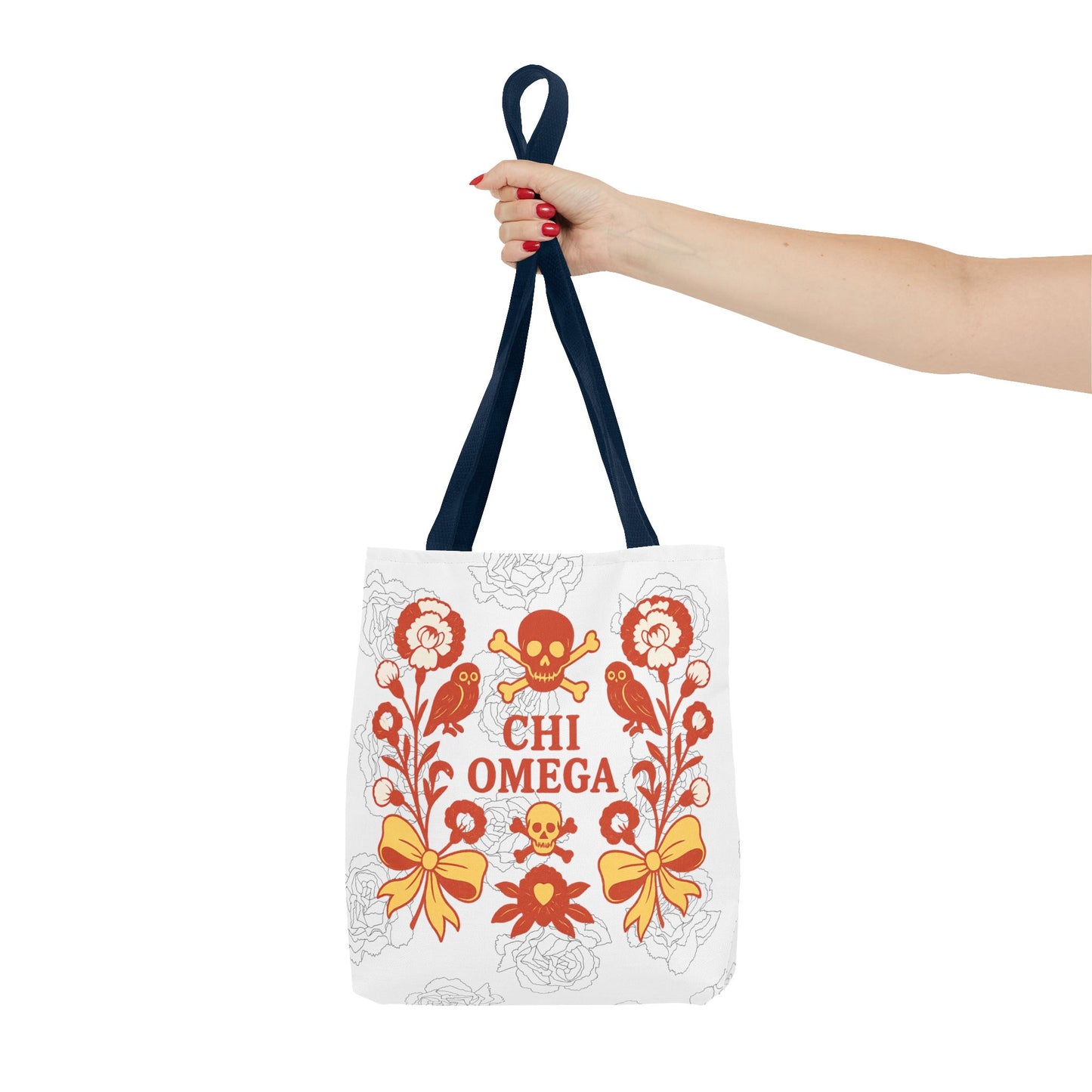 Chi Omega Floral Tote Bag