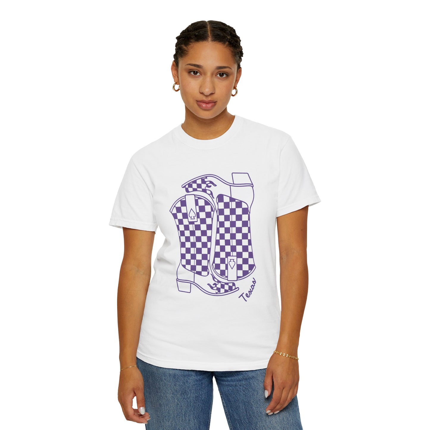 Vintage Checkered T-shirt - Retro Graphic Tee for Texas Game Day