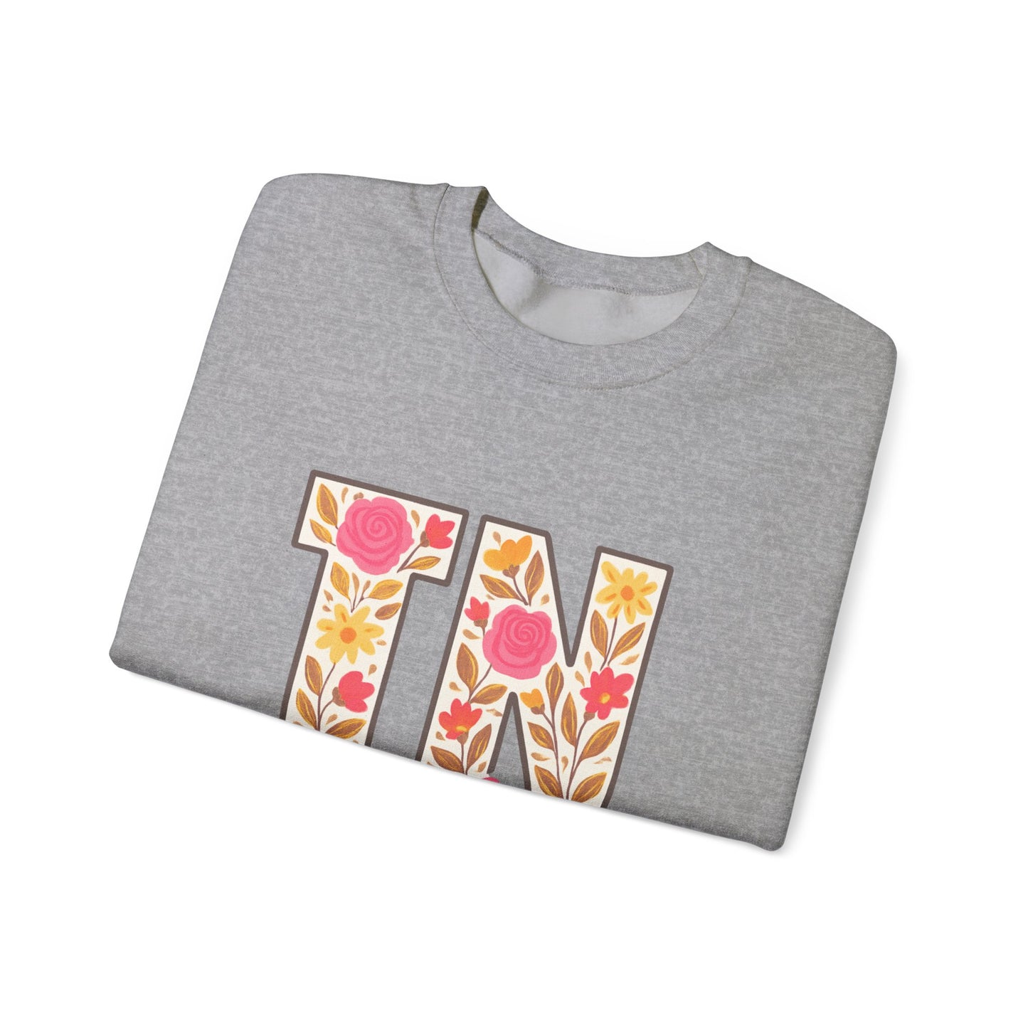Cozy Floral Crewneck Sweatshirt with TN Design, Cute Gifts for Tennessee Fans, Casual Fall Wear, Perfect for Holidays & Gatherings