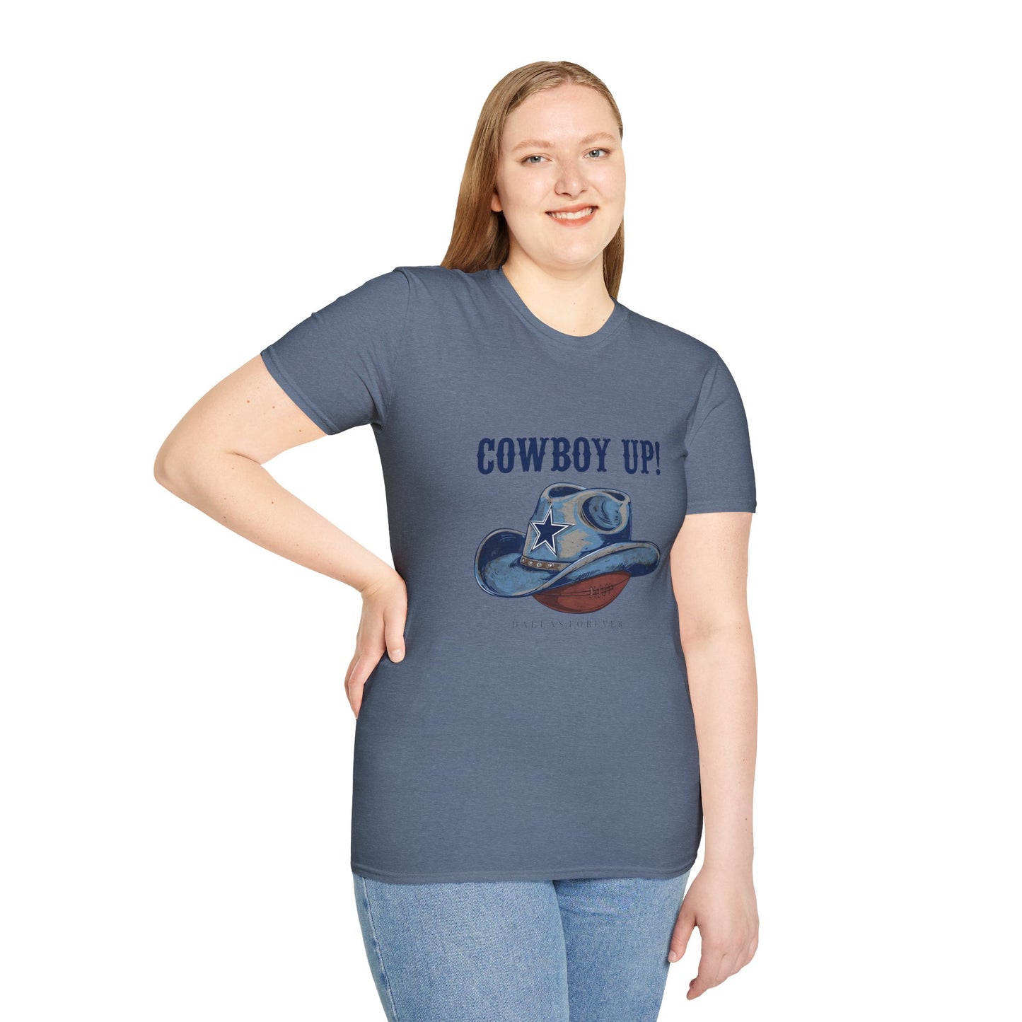 Cowboy Up! Unisex Softstyle T-Shirt - Casual Western Tee for Rodeos, Country Events, Fun Graphic Shirt, Everyday Wear