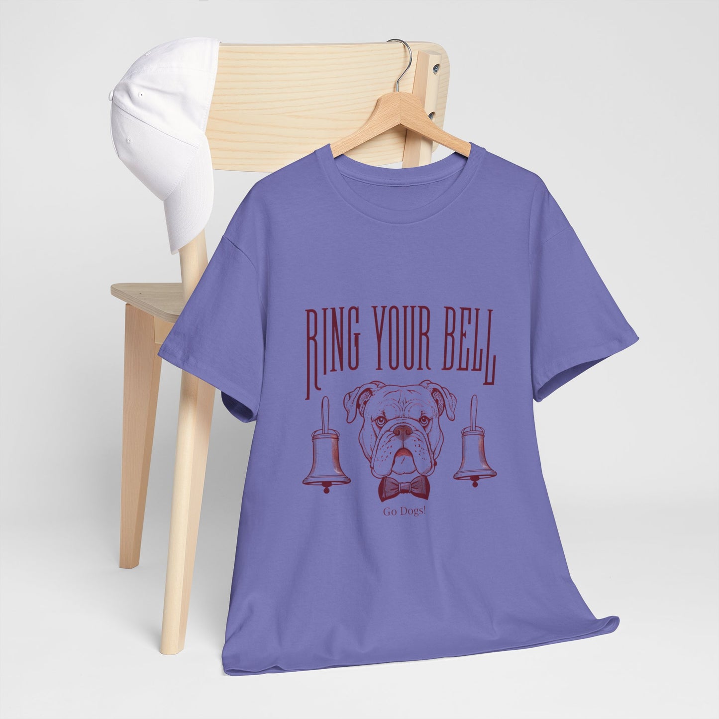 Dog Lover's Unisex Heavy Cotton Tee | 'Ring Your Bell' Shirt, Bulldog Tee, Pet Owner Gift, Funny Dog Apparel, Casual Wear