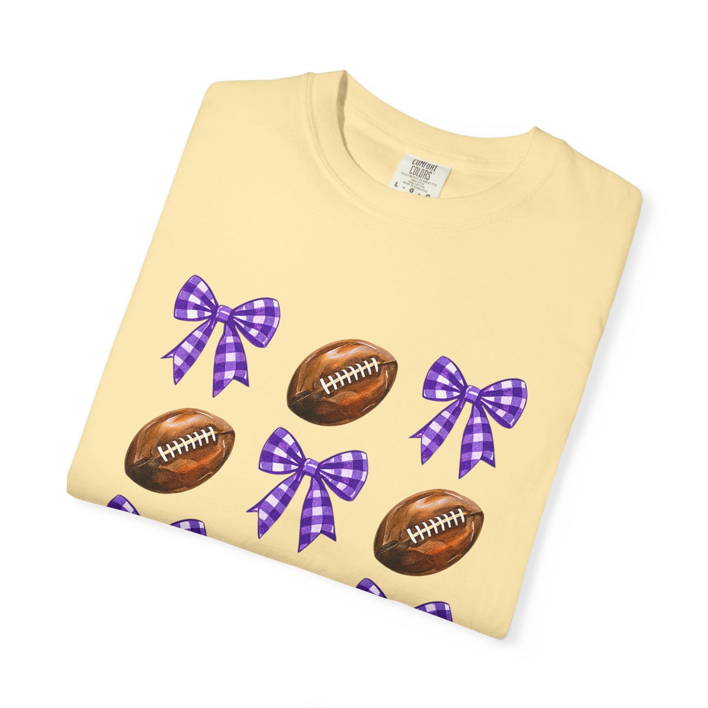 Texas Football Unisex T-Shirt with Purple Bows - Game Day Sports Apparel for Horned Frogs Fans