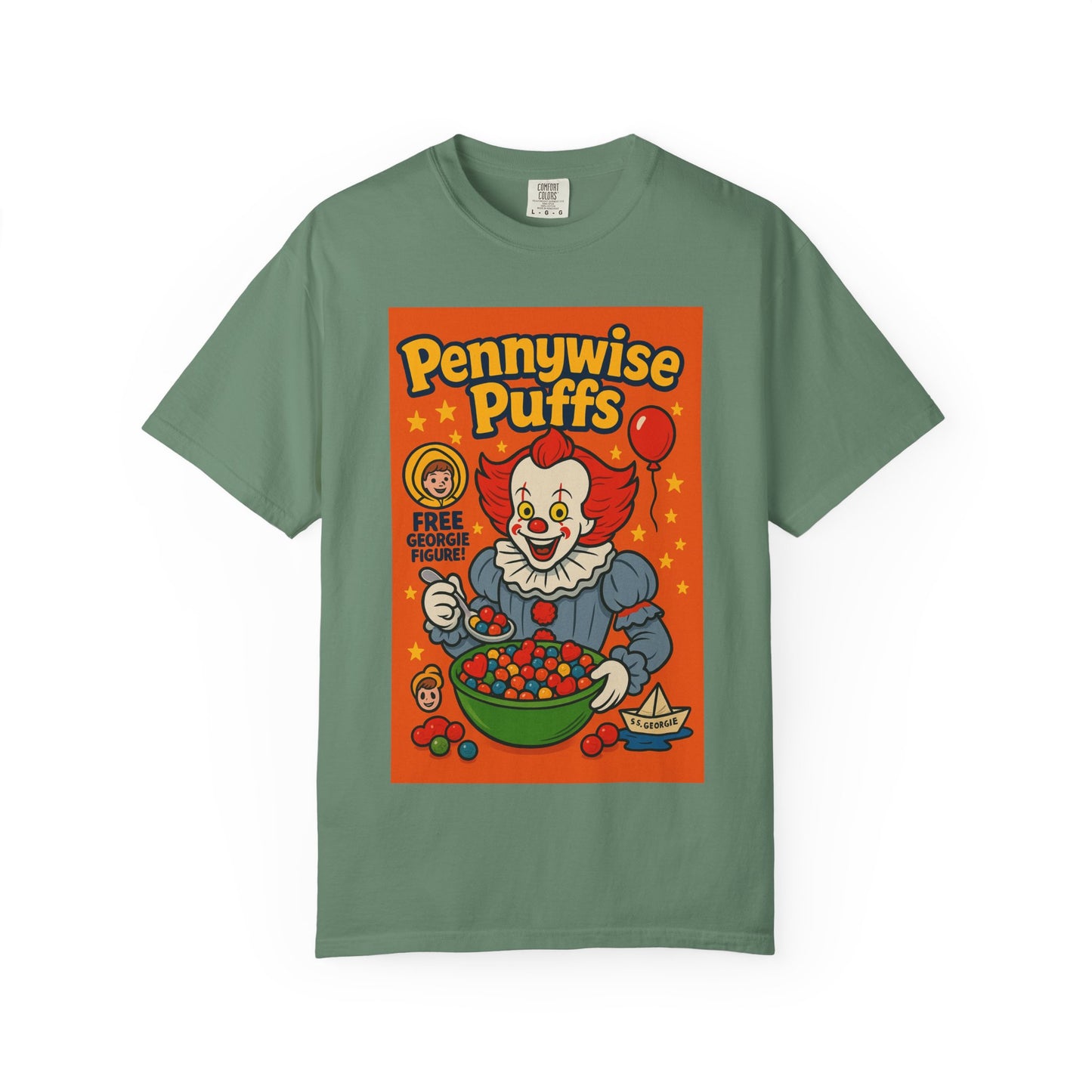 Pennywise Puffs T-Shirt | Unisex Graphic Tee for Horror Fans, Perfect for Halloween, Movie Nights, Gifts, Cosplay