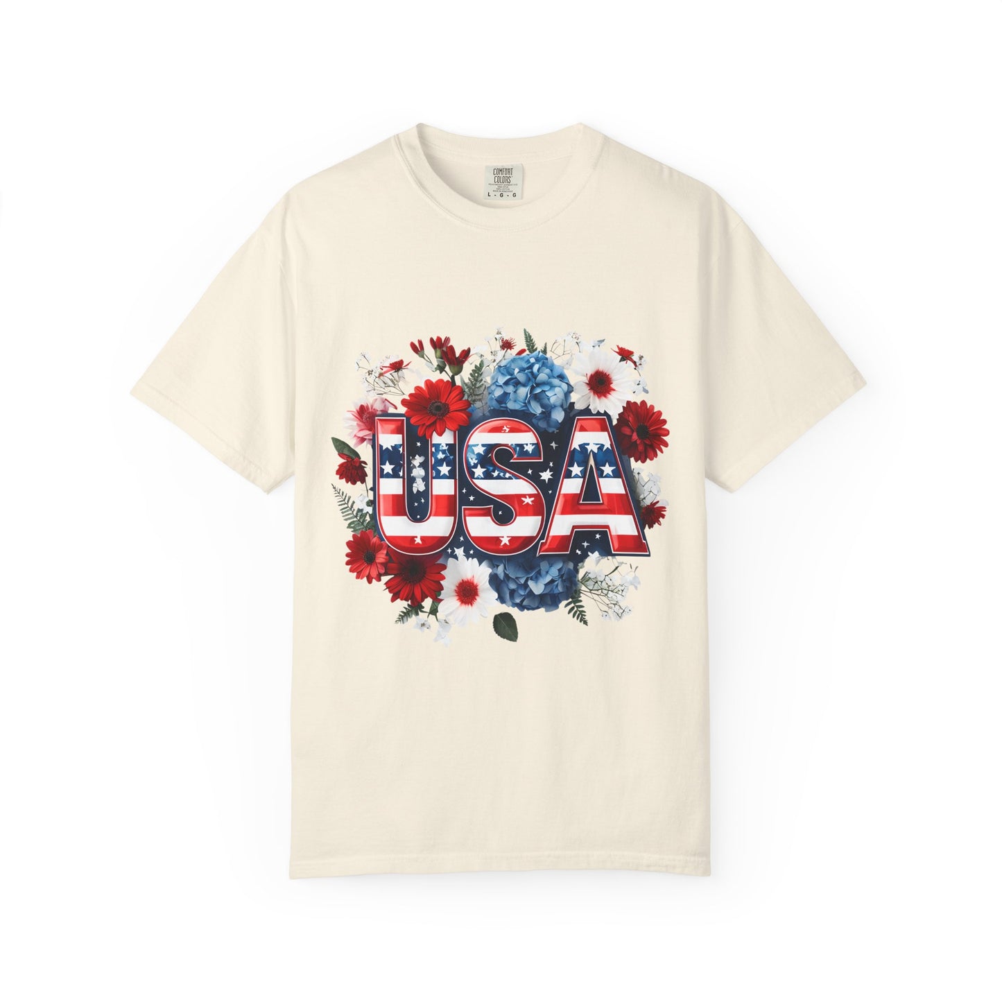 Patriotic Floral USA T-Shirt