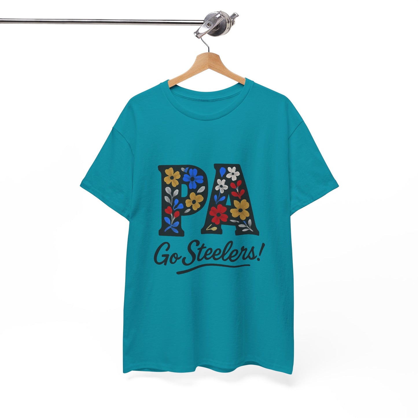 Sports Fan Tee - Floral PA Go Steelers Unisex Heavy Cotton Tee