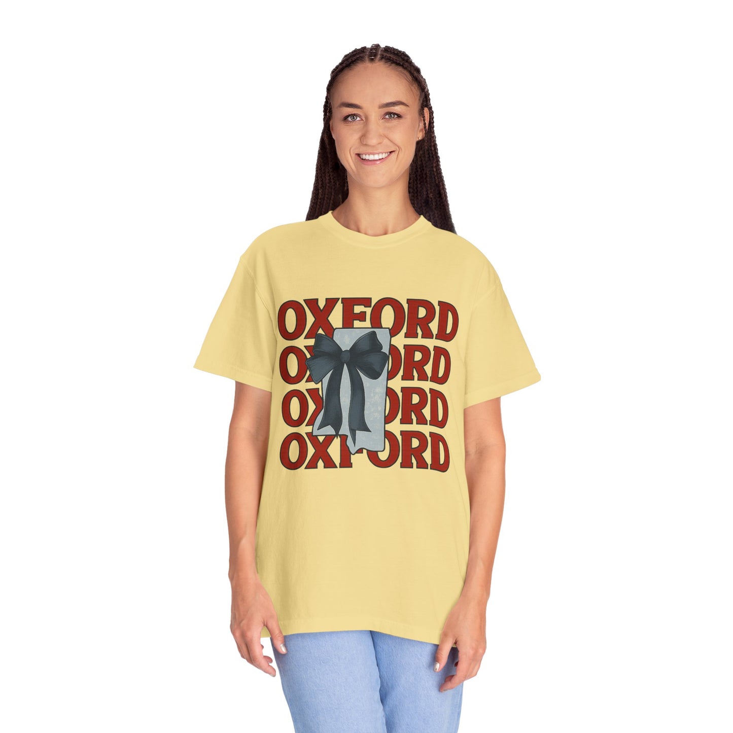 Oxford Bow Graphic Tee, Casual Unisex T-shirt, Gift for Students, College Apparel, Trendy Fashion Top, Birthday Gift