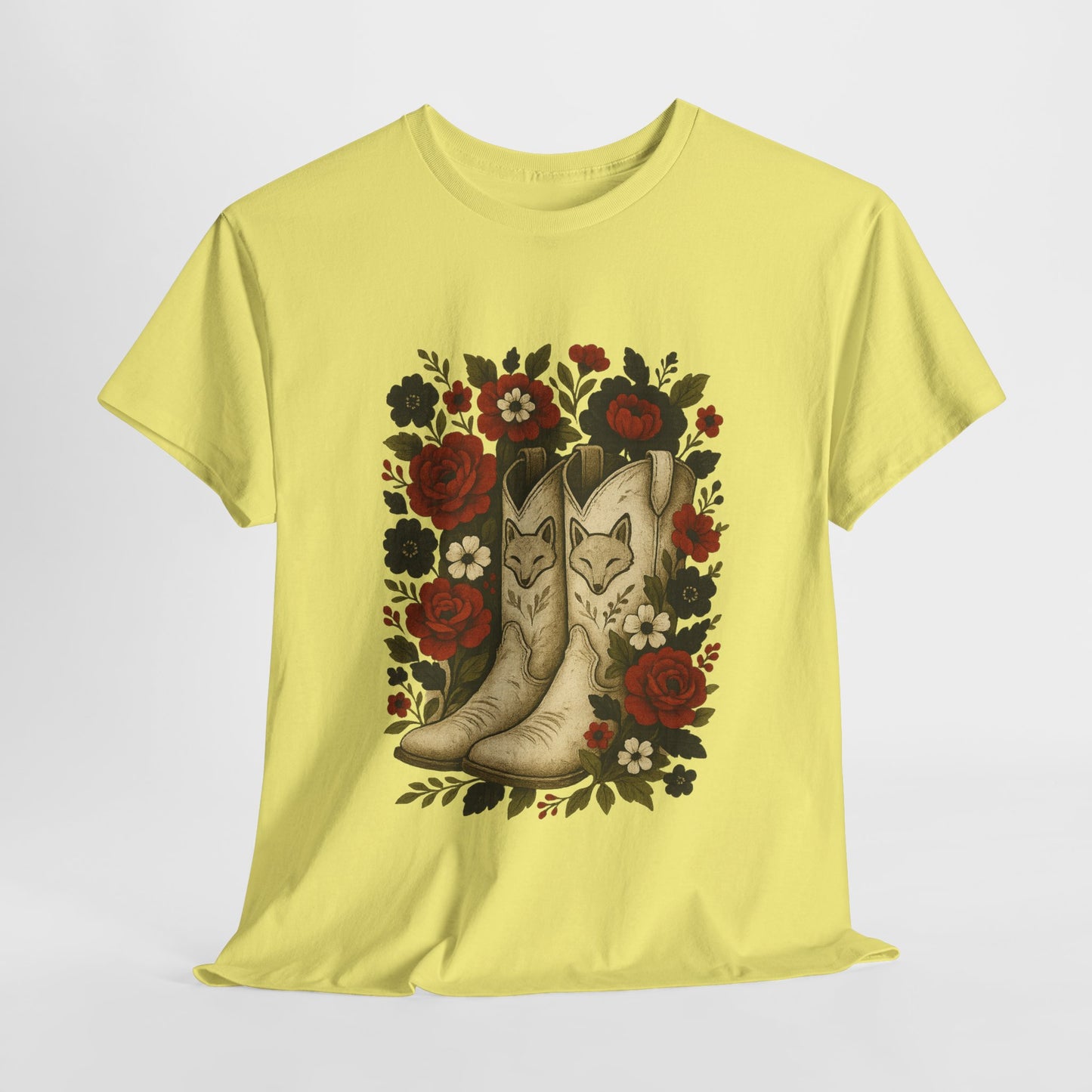 AR State Red Wolves Vintage Floral Cowboy Boots Tee