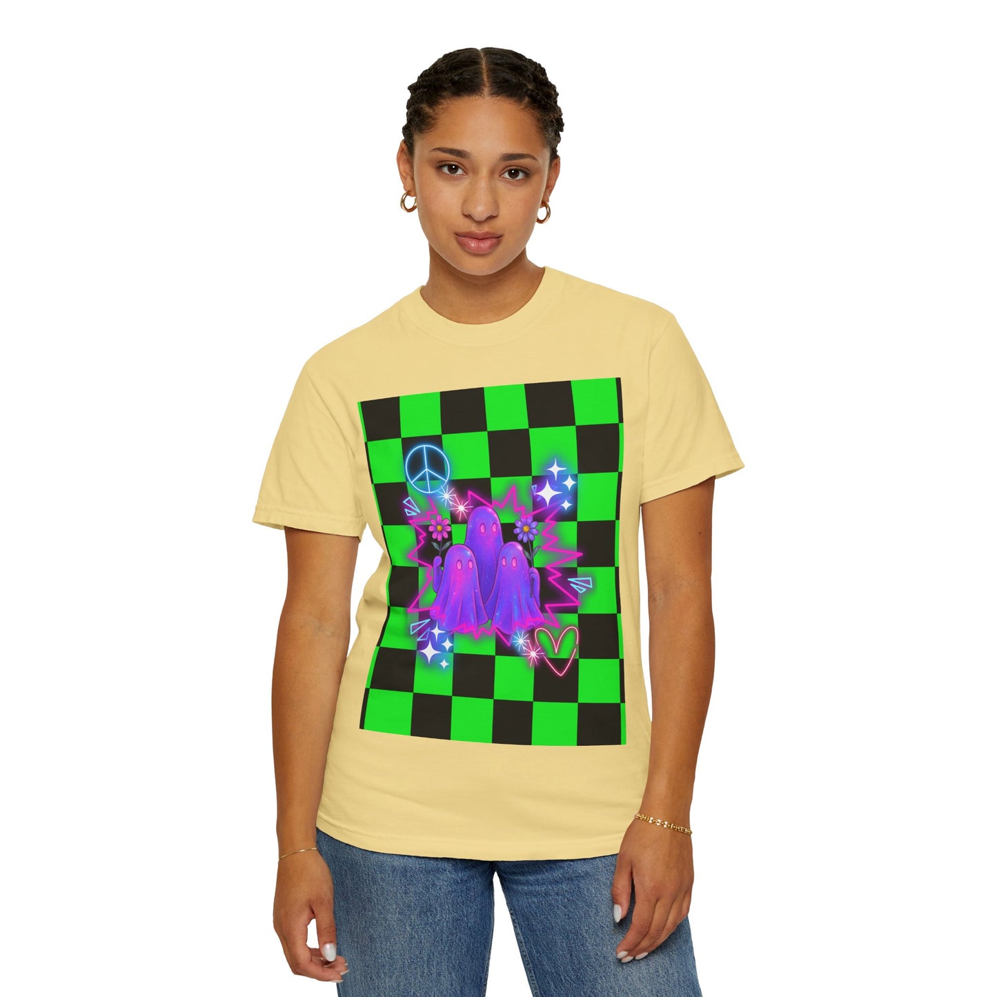 Vibrant Ghost Graphic Tee, Unisex T-shirt, Retro Vibe Shirt, Perfect for Halloween, Party Wear, Casual Style, Unique Gift