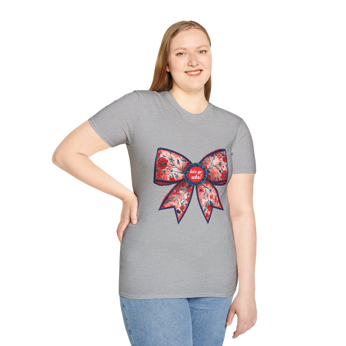 Go rebs coquette bow, Floral Bow T-Shirt | Gift for Her, Casual Wear, Birthday Party, Spring Fashion, Cute Graphic Tee
