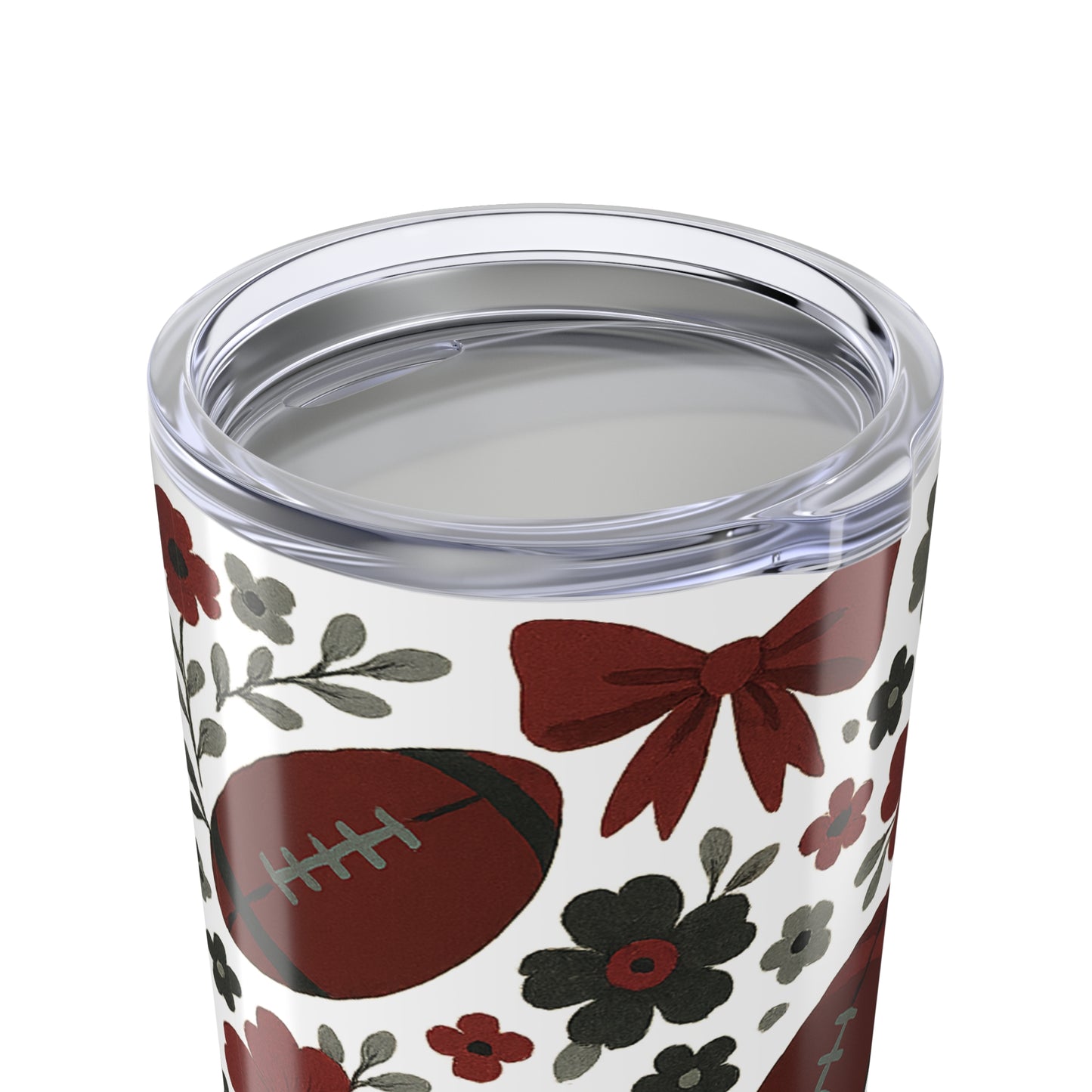 Floral Football Tumbler, Sports Drinkware, Cozy Game Day Cup, Gift for Fans, Floral Pattern Tumbler, South Carolina Fans, Mississippi State Fans