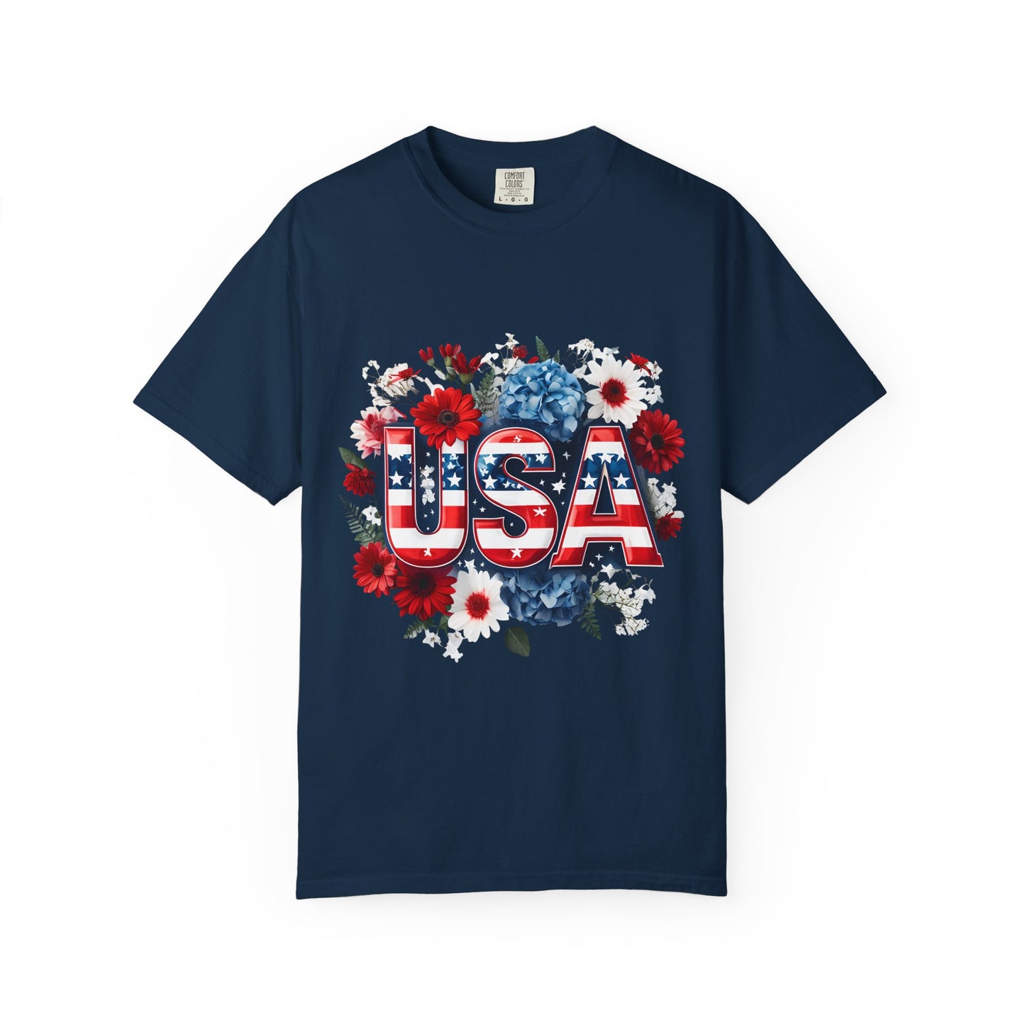Patriotic Floral USA T-Shirt